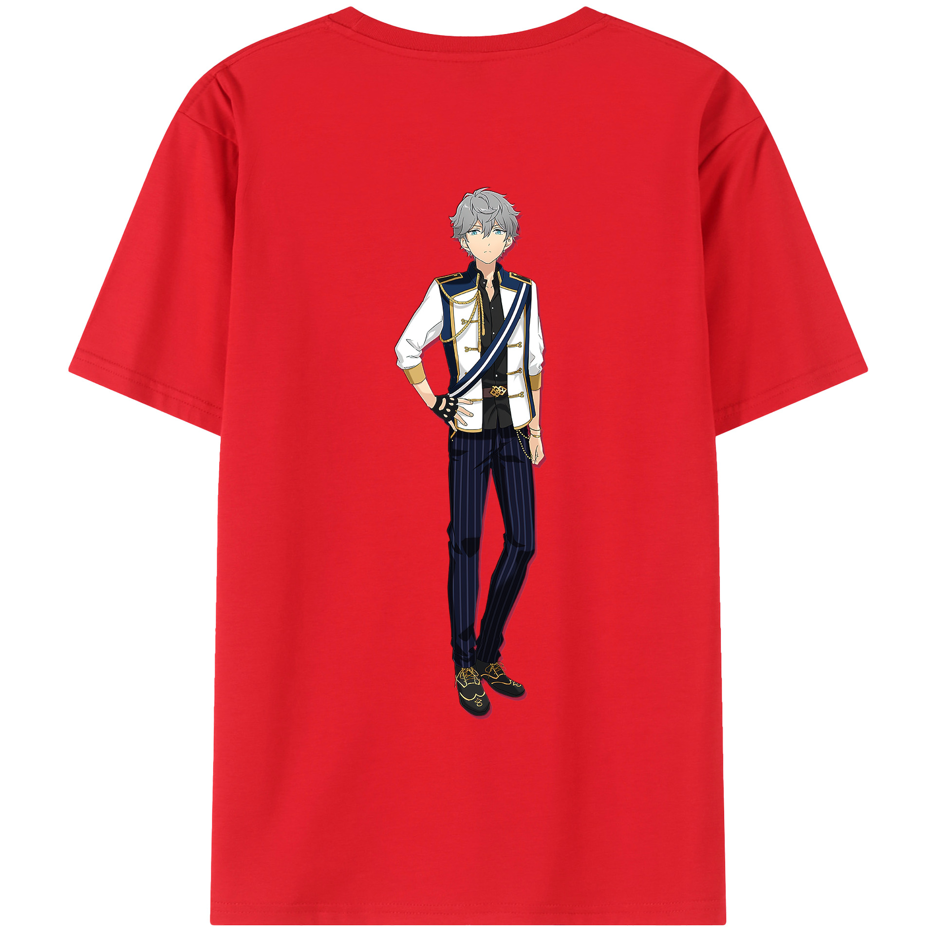 （画像用） あんさんぶるスターズ! Ensemble Stars 綿100％ メンズ半袖Tシャツ（バックプリント） 通気性