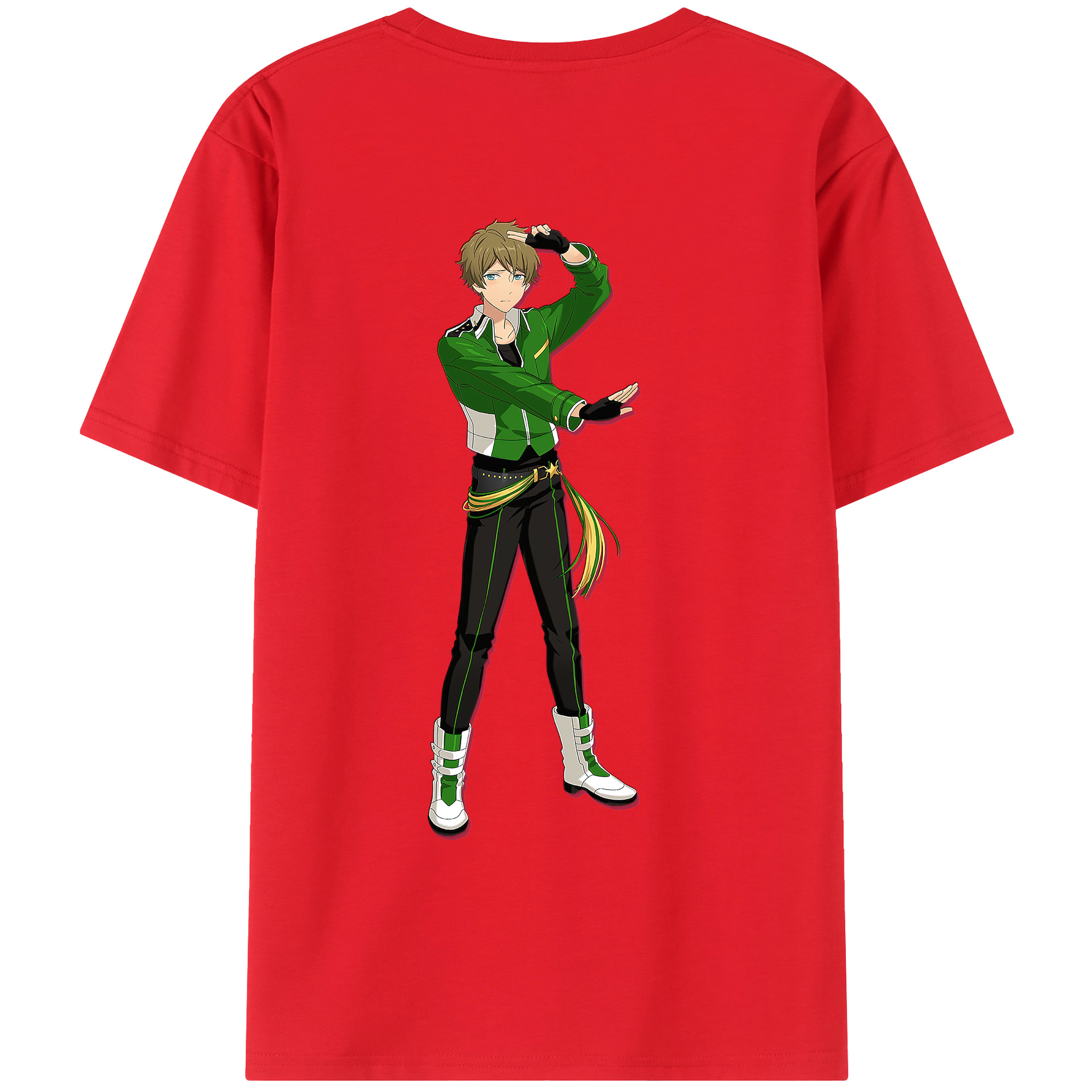 （画像用） あんさんぶるスターズ! Ensemble Stars 綿100％ メンズ半袖Tシャツ（バックプリント） 通気性