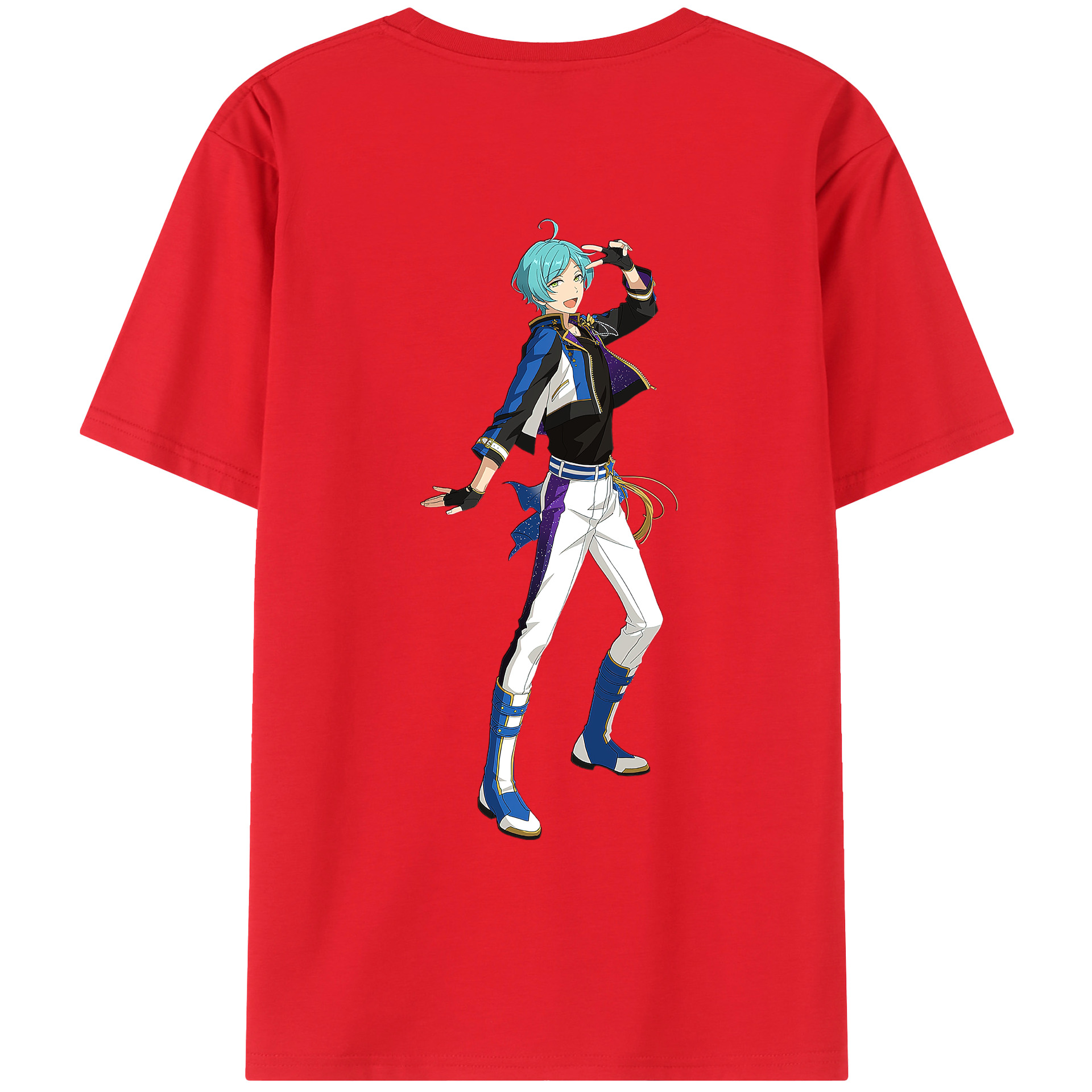 （画像用） あんさんぶるスターズ! Ensemble Stars 綿100％ メンズ半袖Tシャツ（バックプリント） 通気性