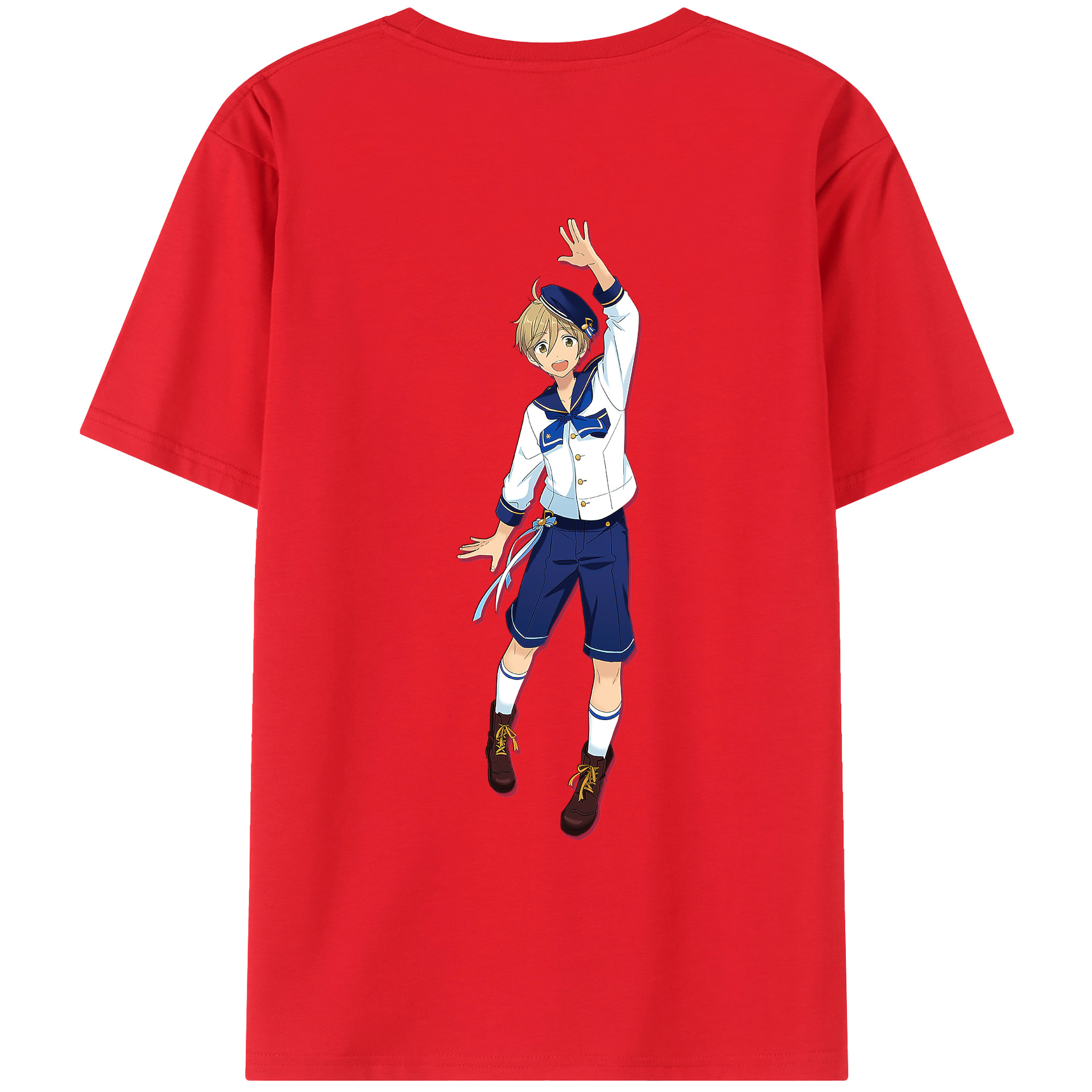 （画像用） あんさんぶるスターズ! Ensemble Stars 綿100％ メンズ半袖Tシャツ（バックプリント） 通気性