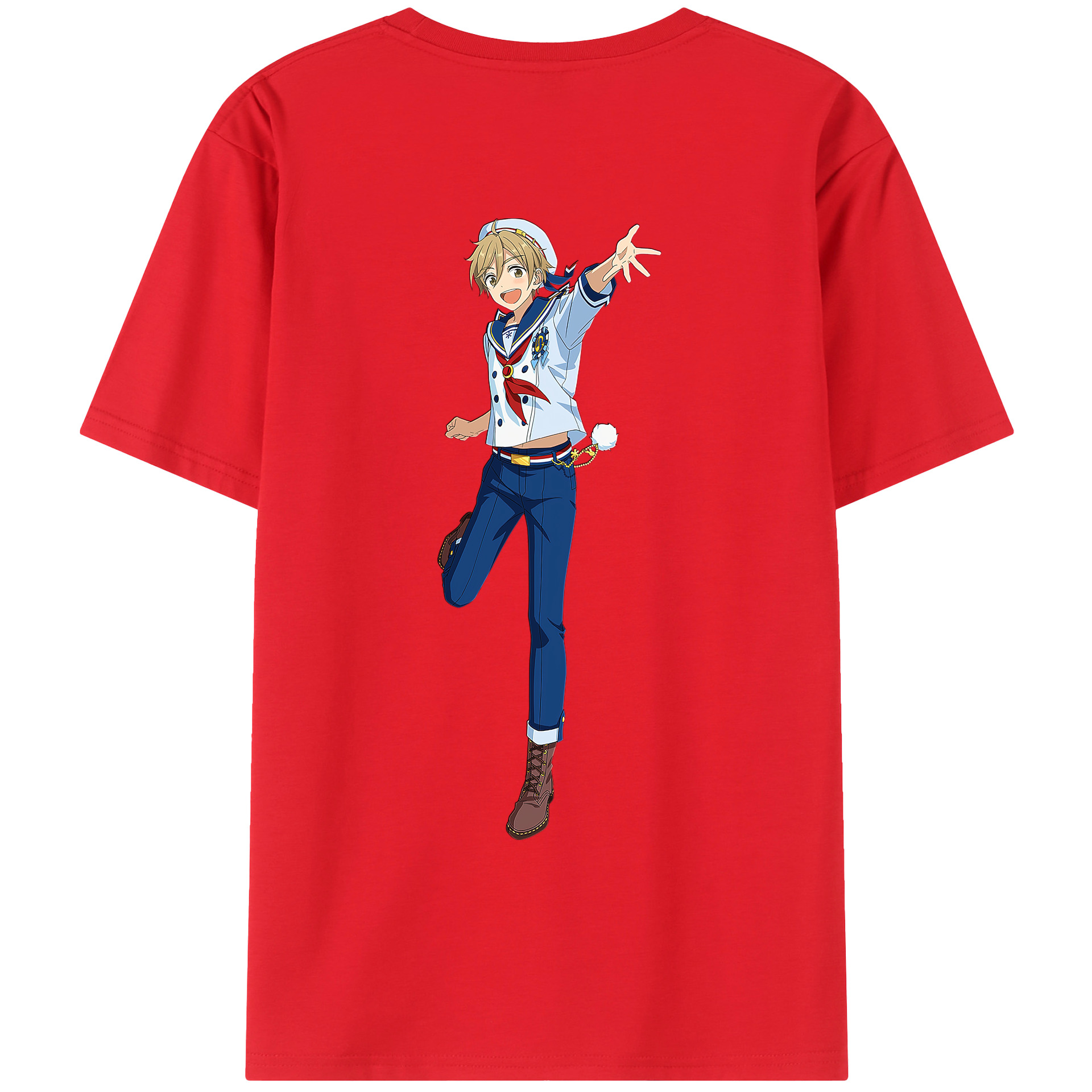 （画像用） あんさんぶるスターズ! Ensemble Stars 綿100％ メンズ半袖Tシャツ（バックプリント） 通気性
