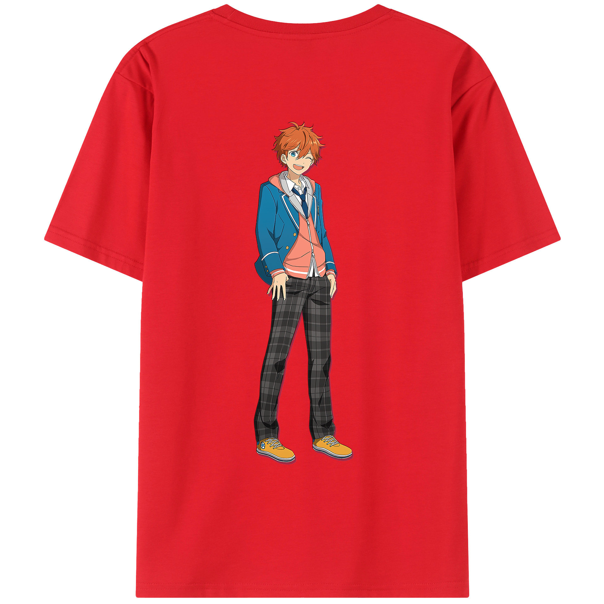 （画像用） あんさんぶるスターズ! Ensemble Stars 綿100％ メンズ半袖Tシャツ（バックプリント） 通気性