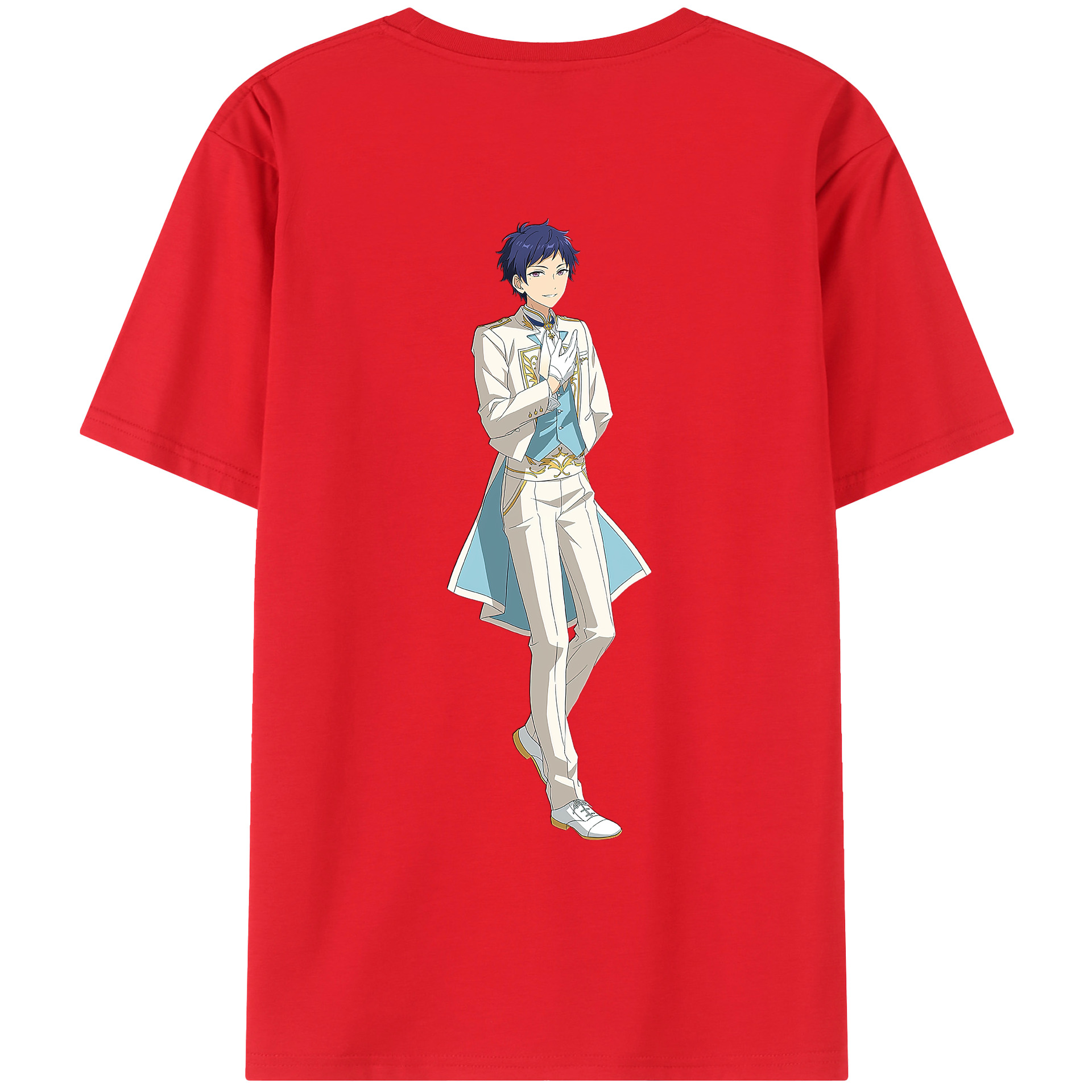 （画像用） あんさんぶるスターズ! Ensemble Stars 綿100％ メンズ半袖Tシャツ（バックプリント） 通気性