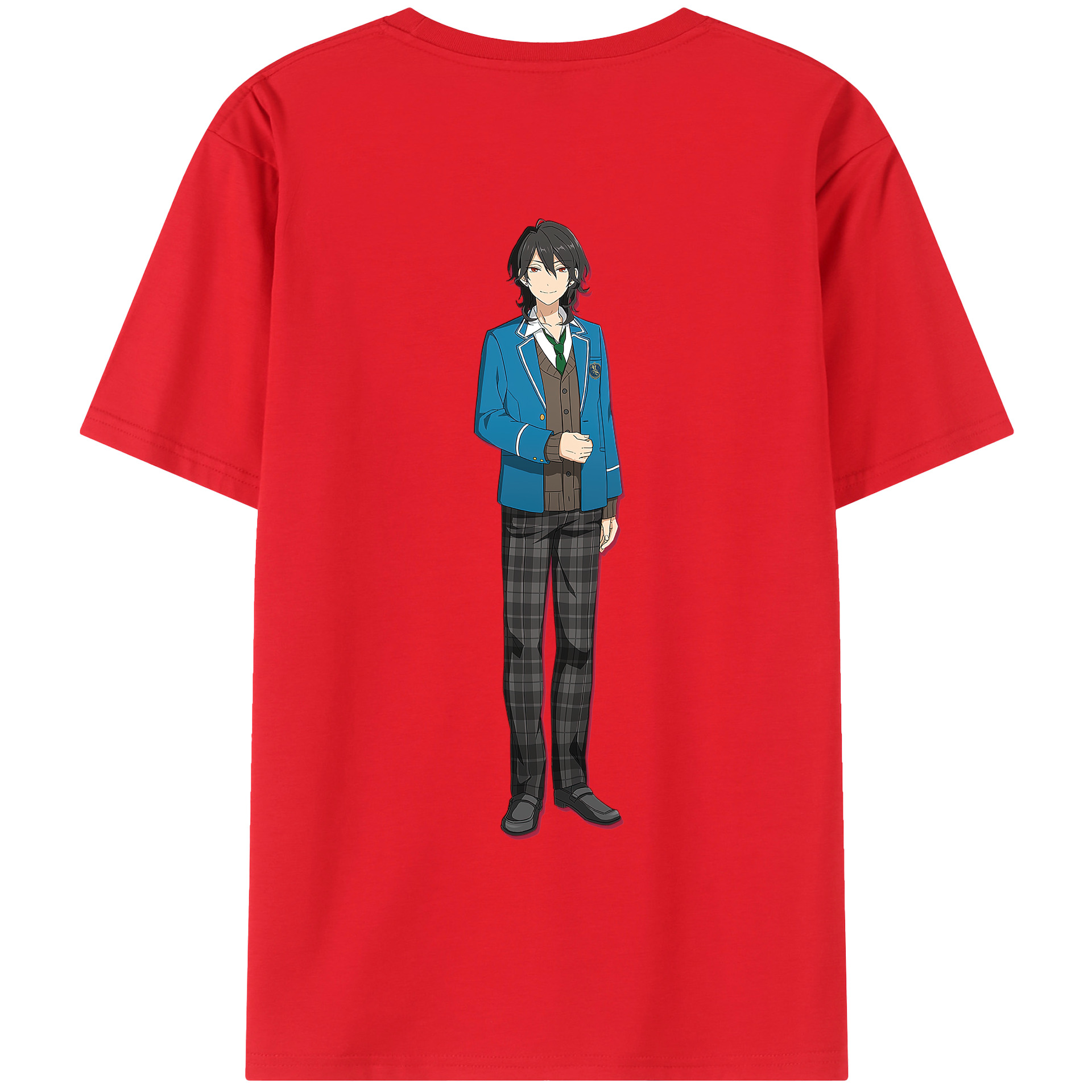 （画像用） あんさんぶるスターズ! Ensemble Stars 綿100％ メンズ半袖Tシャツ（バックプリント） 通気性