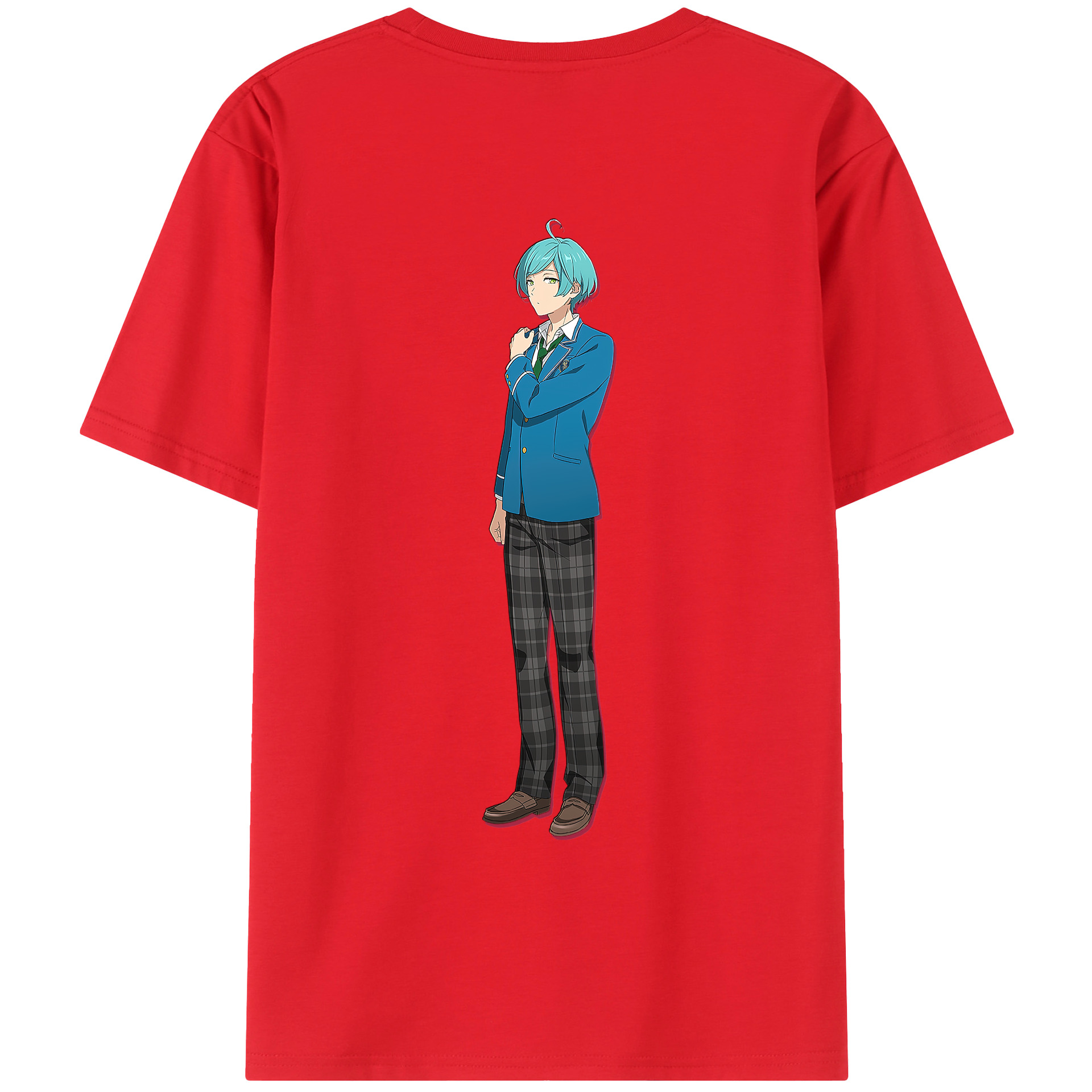 （画像用） あんさんぶるスターズ! Ensemble Stars 綿100％ メンズ半袖Tシャツ（バックプリント） 通気性