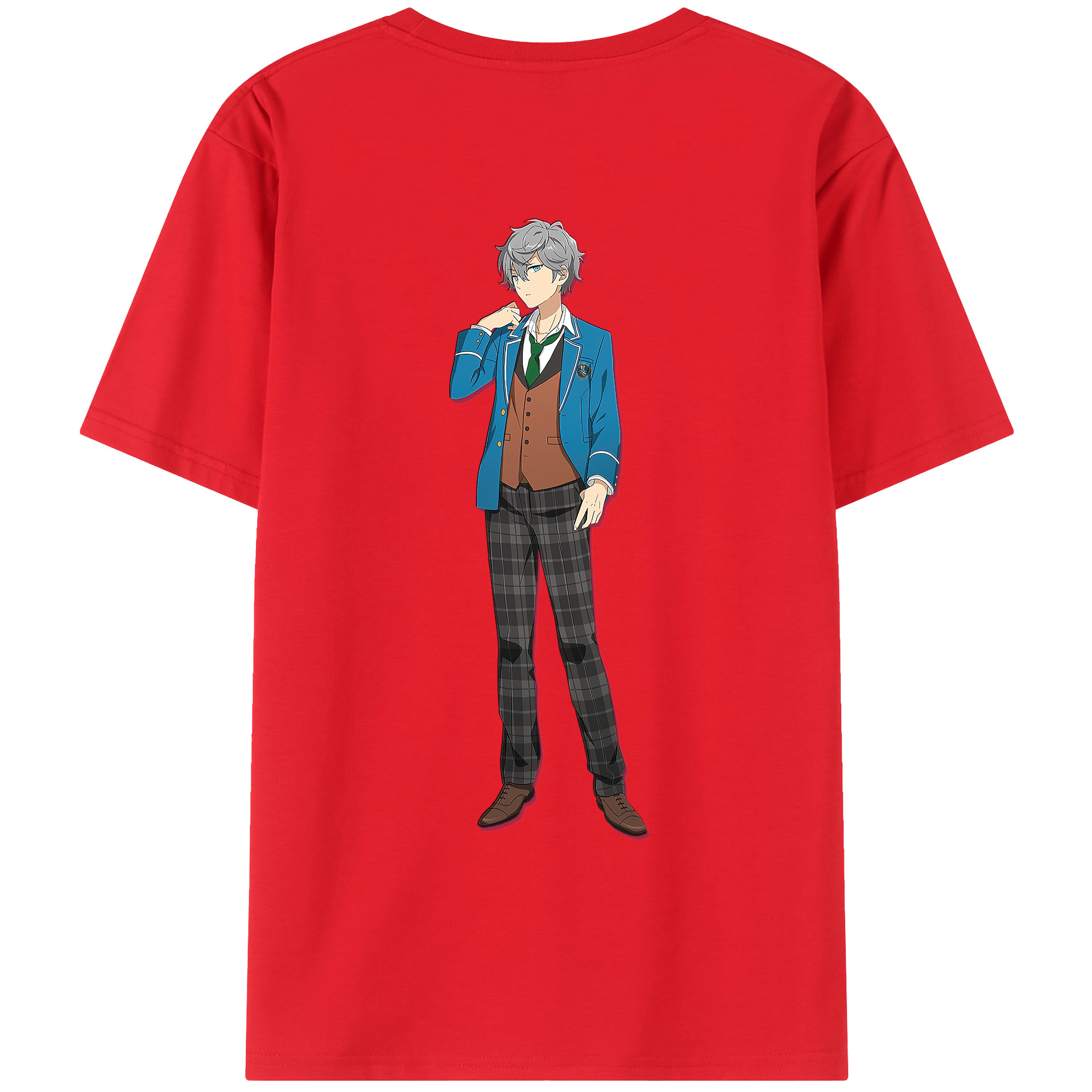 （画像用） あんさんぶるスターズ! Ensemble Stars 綿100％ メンズ半袖Tシャツ（バックプリント） 通気性