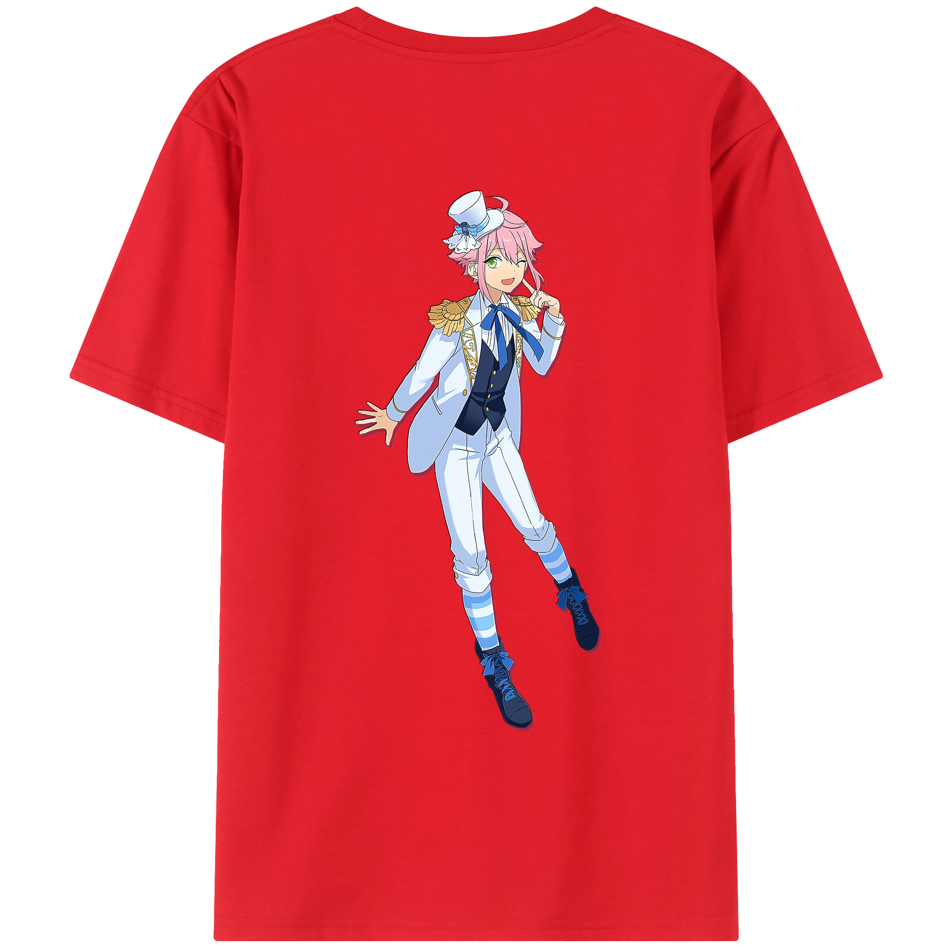 （画像用） あんさんぶるスターズ! Ensemble Stars 綿100％ メンズ半袖Tシャツ（バックプリント） 通気性