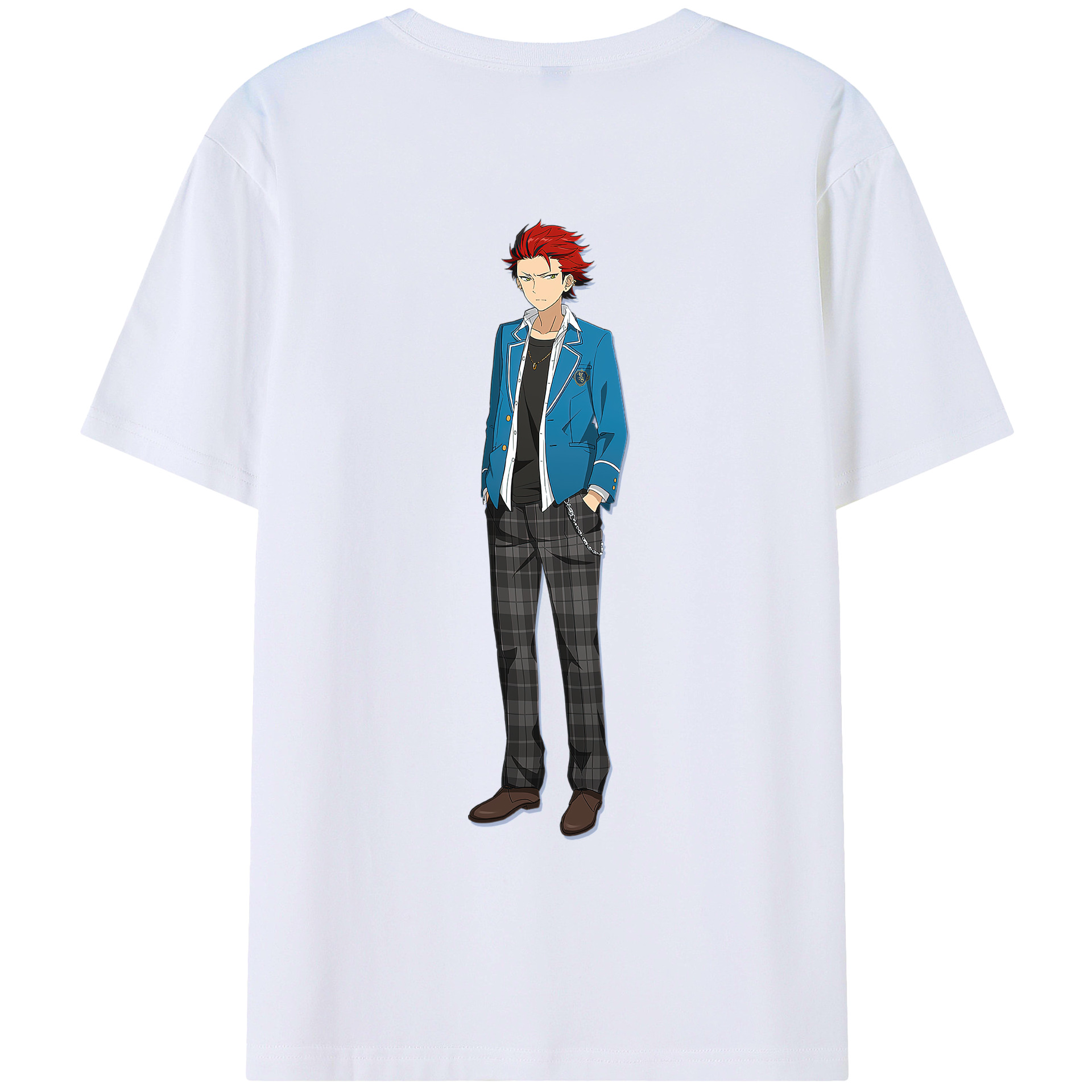 （画像用） あんさんぶるスターズ! Ensemble Stars 綿100％ メンズ半袖Tシャツ（バックプリント） 通気性