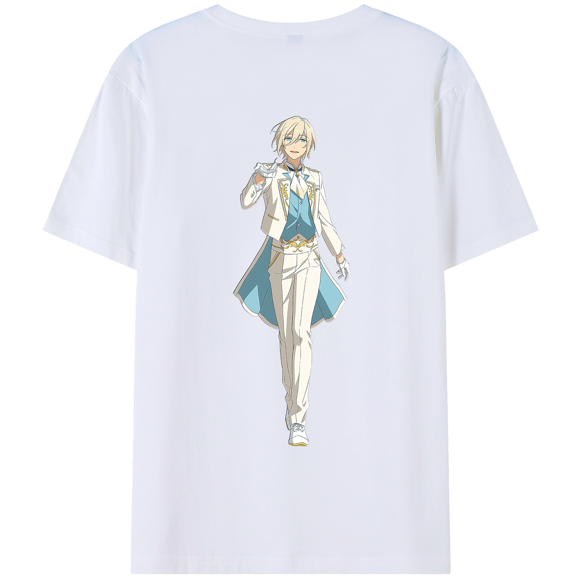 （画像用） あんさんぶるスターズ! Ensemble Stars 綿100％ メンズ半袖Tシャツ（バックプリント） 通気性