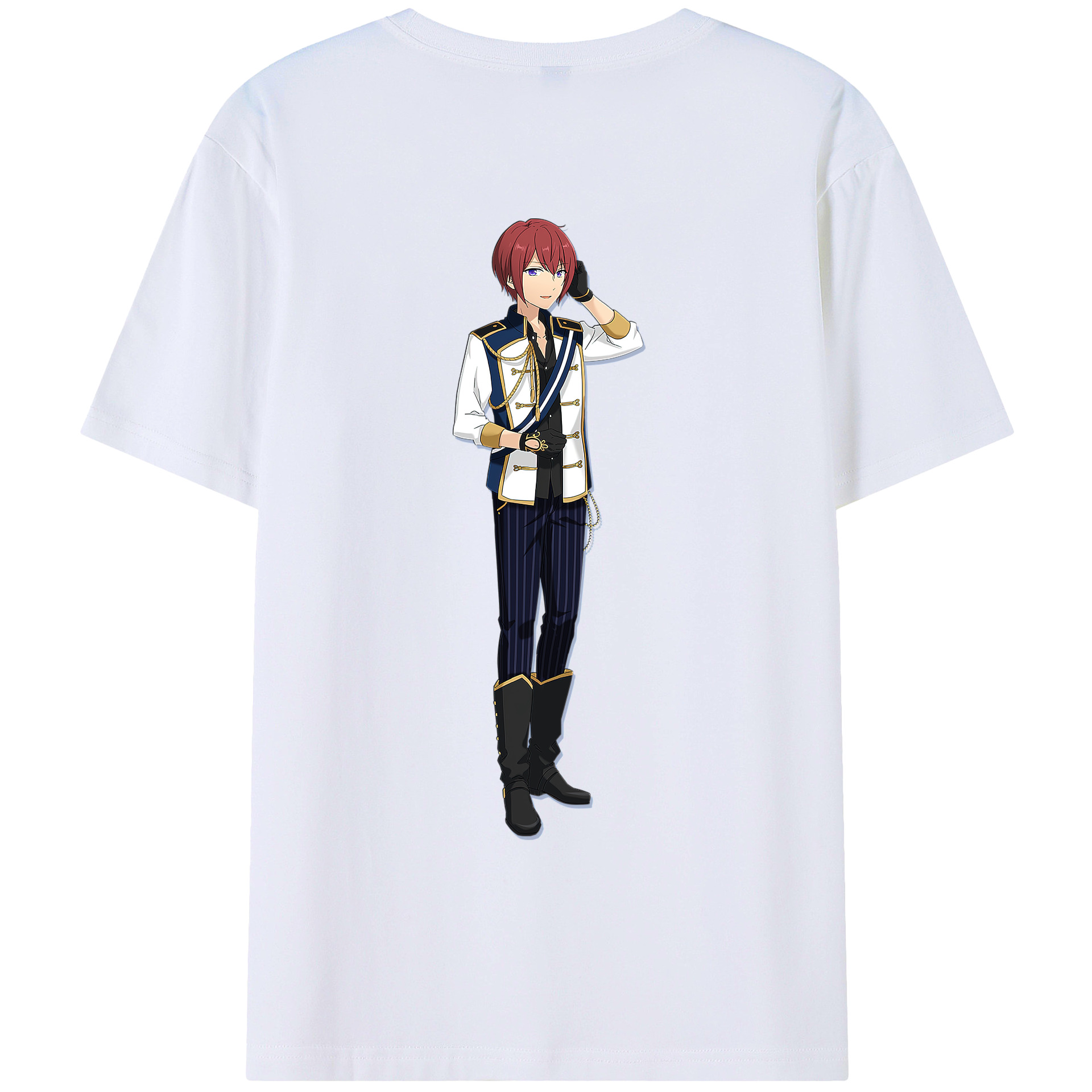 （画像用） あんさんぶるスターズ! Ensemble Stars 綿100％ メンズ半袖Tシャツ（バックプリント） 通気性