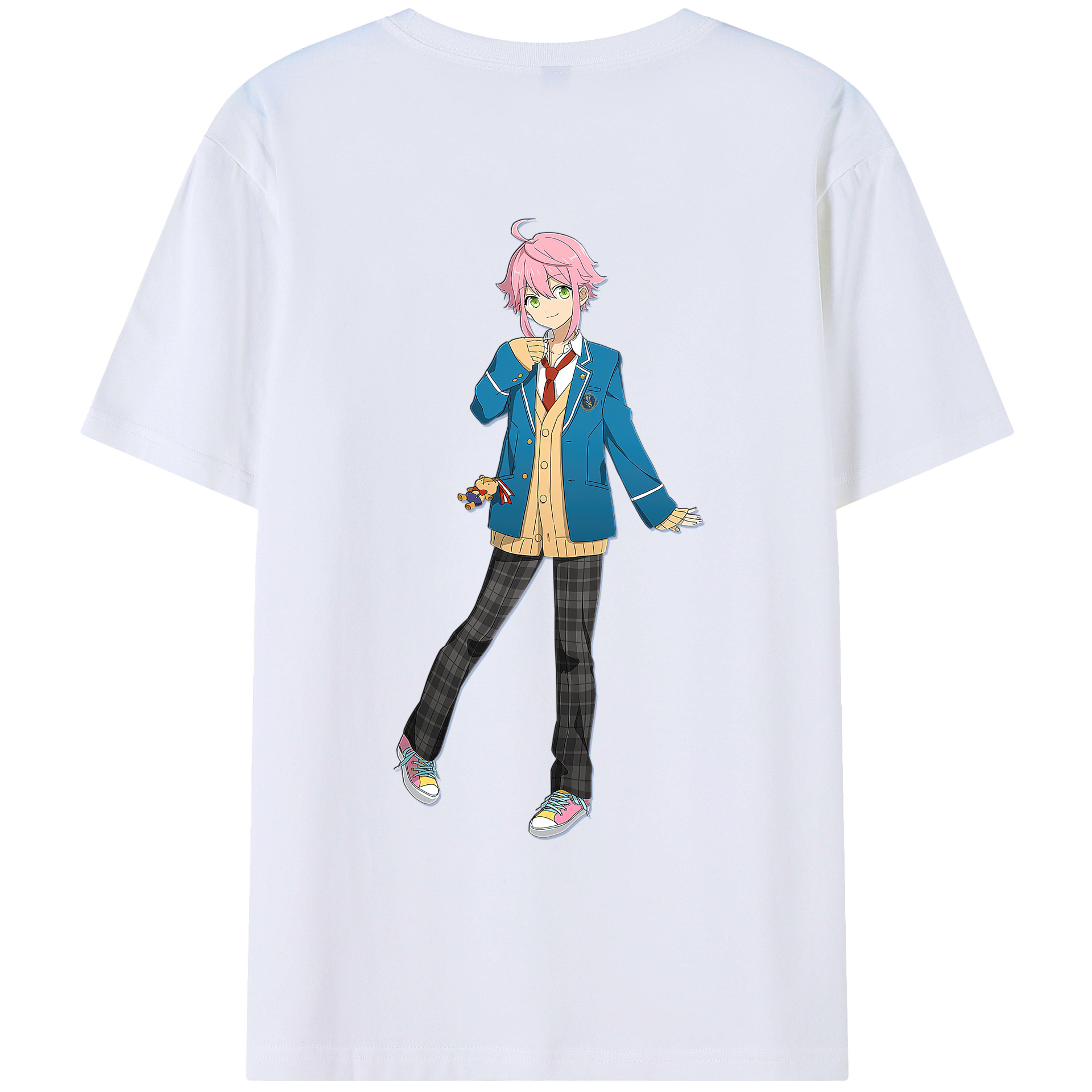（画像用） あんさんぶるスターズ! Ensemble Stars 綿100％ メンズ半袖Tシャツ（バックプリント） 通気性
