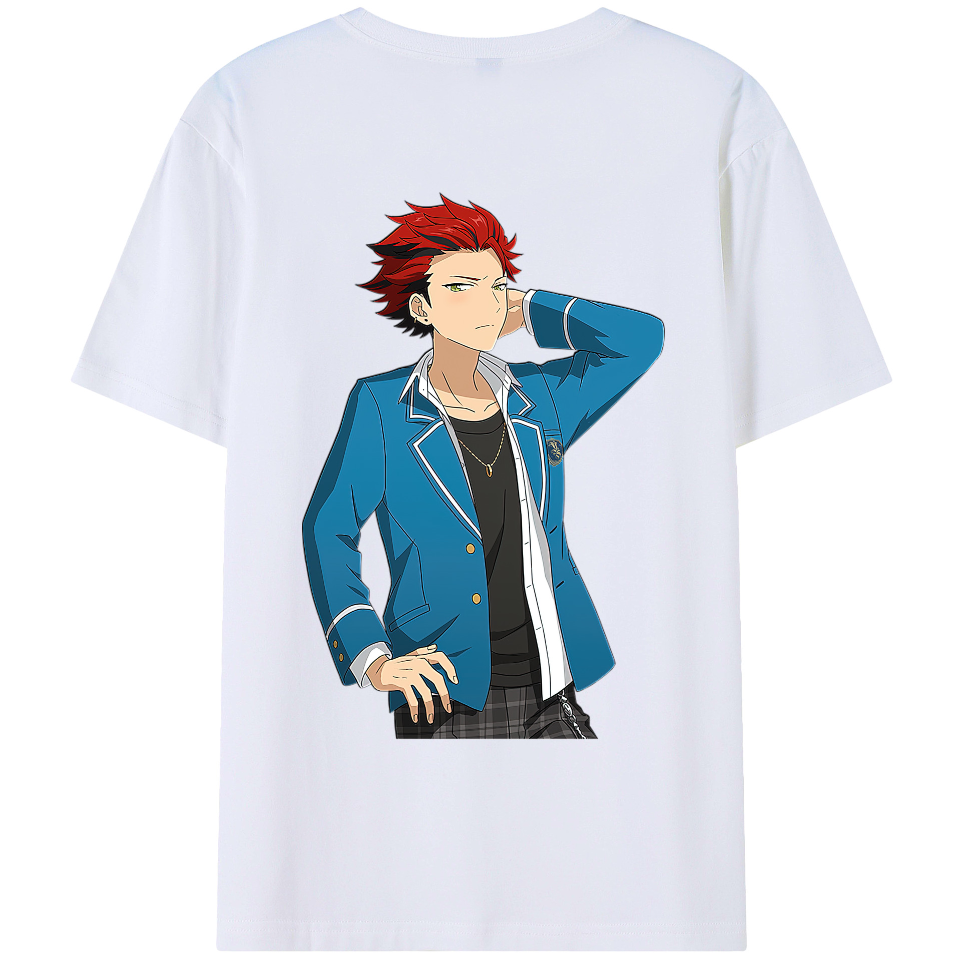 （画像用） あんさんぶるスターズ! Ensemble Stars 綿100％ メンズ半袖Tシャツ（バックプリント） 通気性
