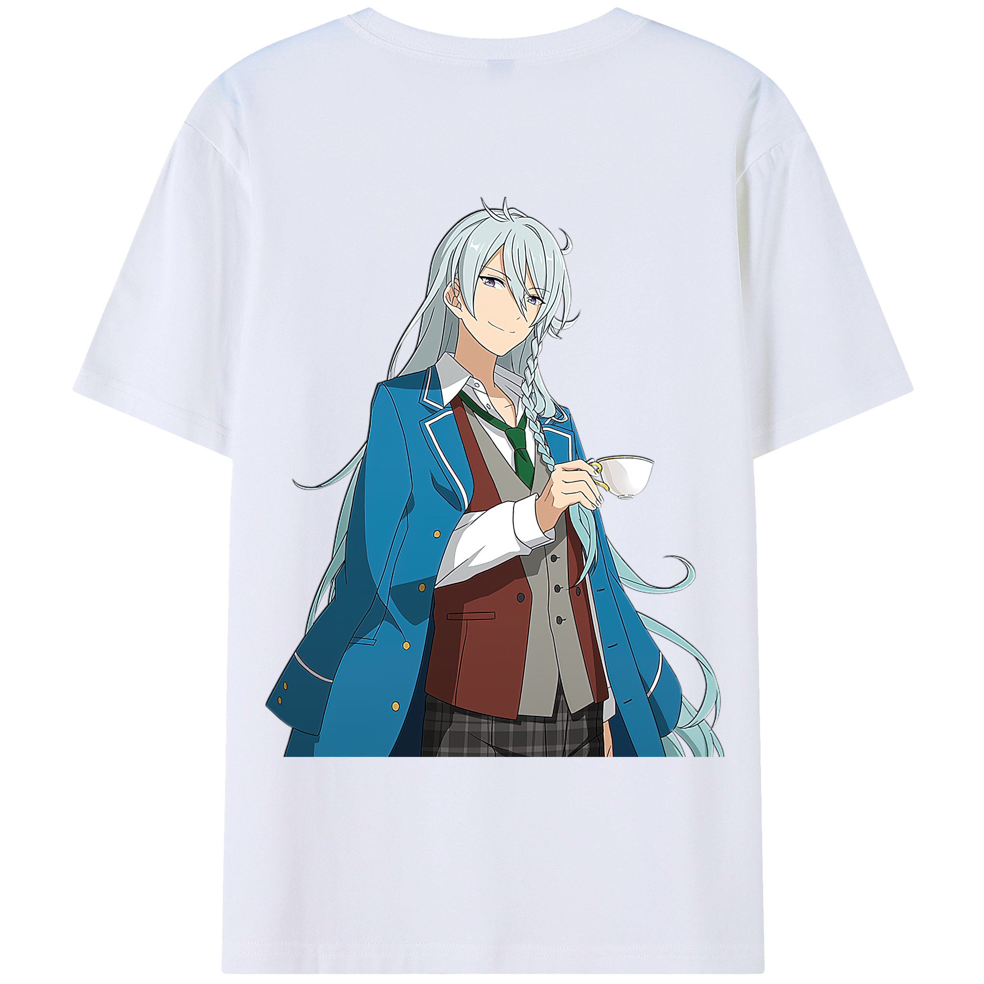 （画像用） あんさんぶるスターズ! Ensemble Stars 綿100％ メンズ半袖Tシャツ（バックプリント） 通気性