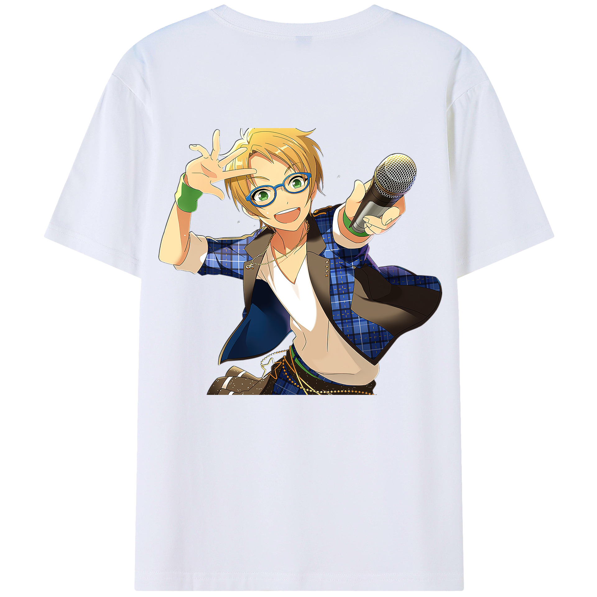 （画像用） あんさんぶるスターズ! Ensemble Stars 綿100％ メンズ半袖Tシャツ（バックプリント） 通気性