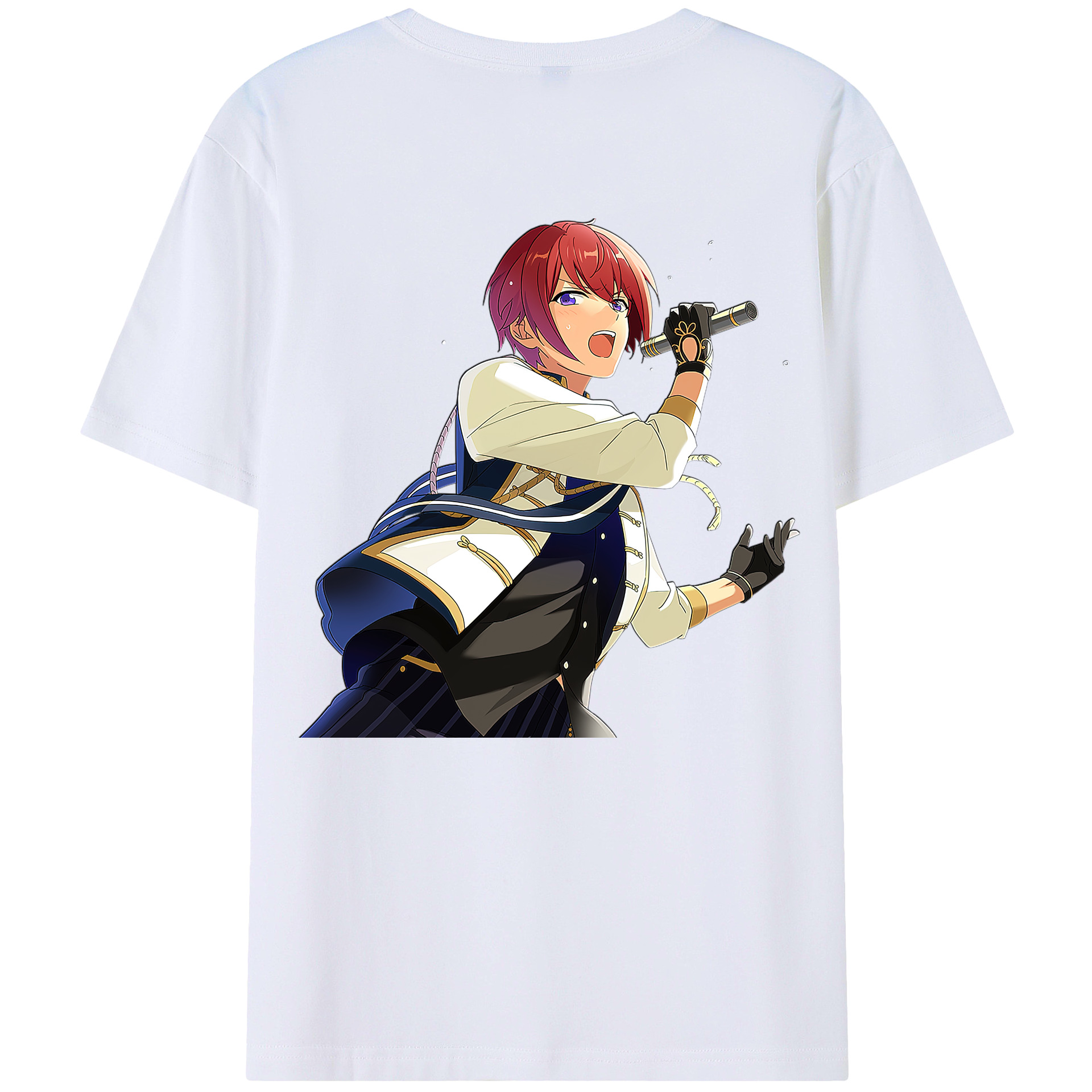 （画像用） あんさんぶるスターズ! Ensemble Stars 綿100％ メンズ半袖Tシャツ（バックプリント） 通気性