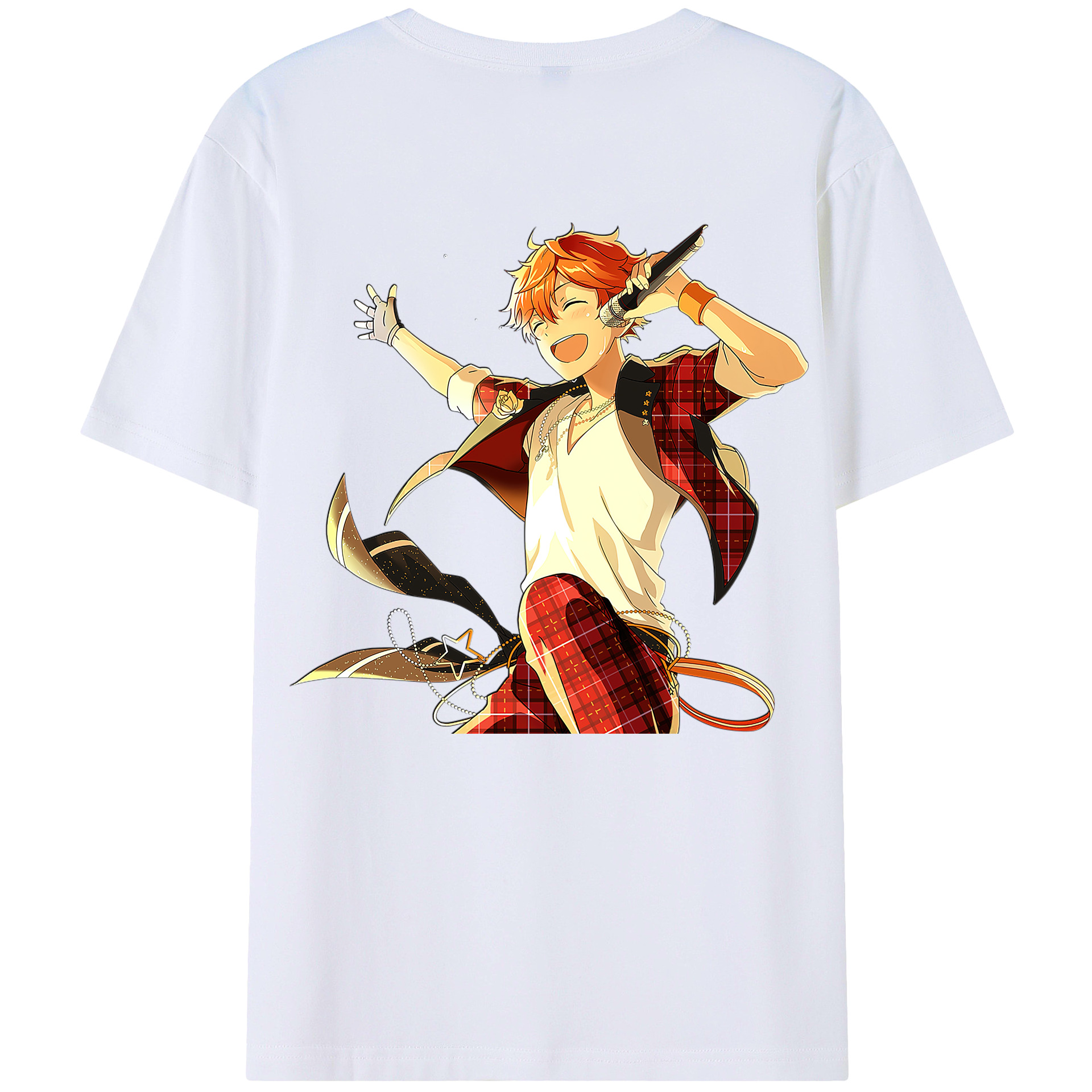 （画像用） あんさんぶるスターズ! Ensemble Stars 綿100％ メンズ半袖Tシャツ（バックプリント） 通気性