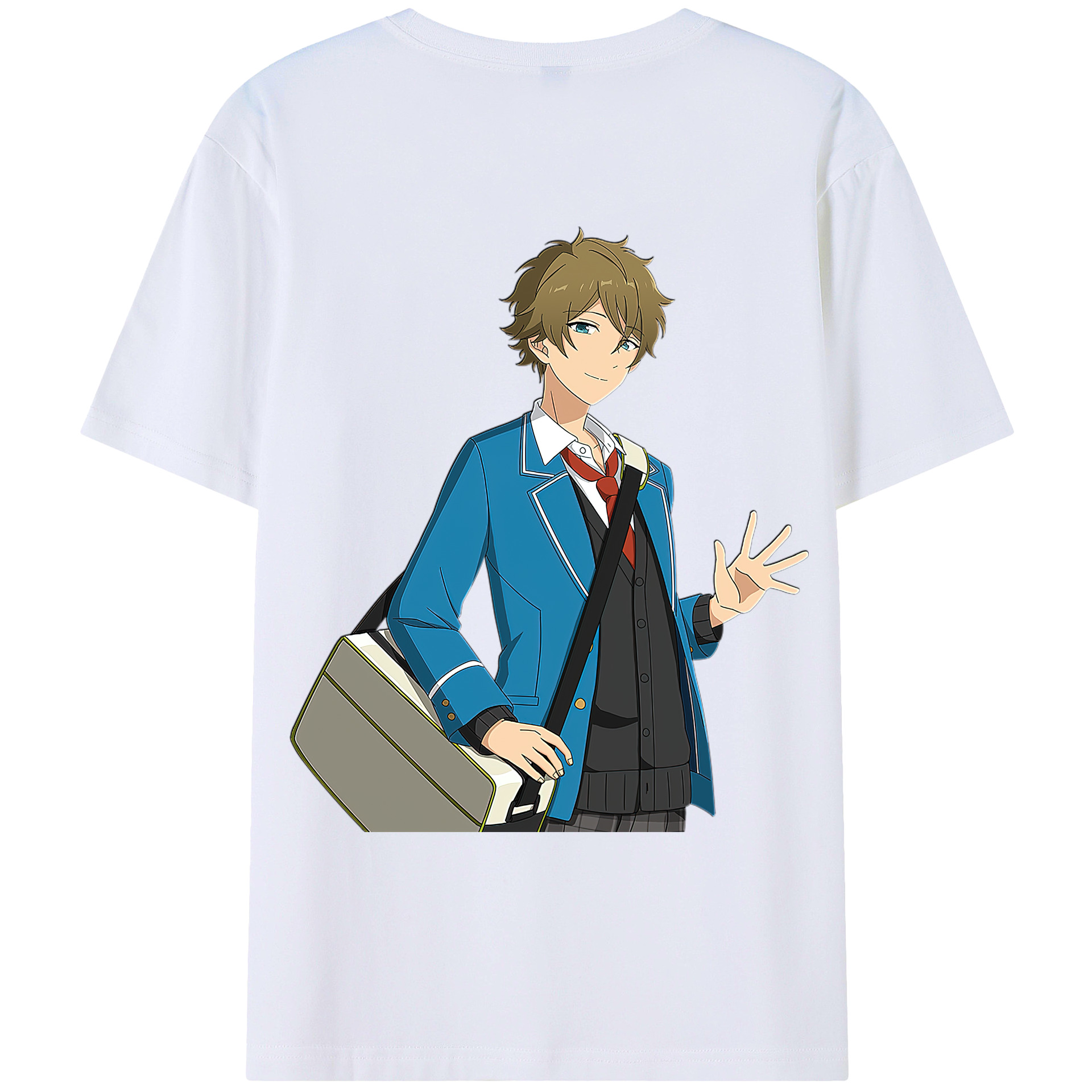 （画像用） あんさんぶるスターズ! Ensemble Stars 綿100％ メンズ半袖Tシャツ（バックプリント） 通気性