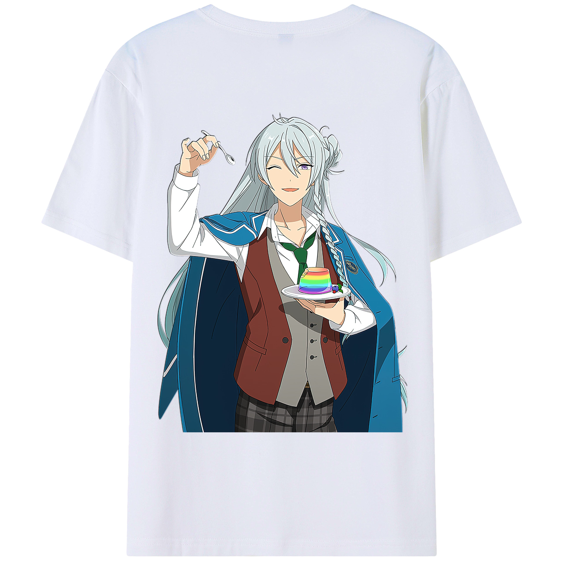 （画像用） あんさんぶるスターズ! Ensemble Stars 綿100％ メンズ半袖Tシャツ（バックプリント） 通気性