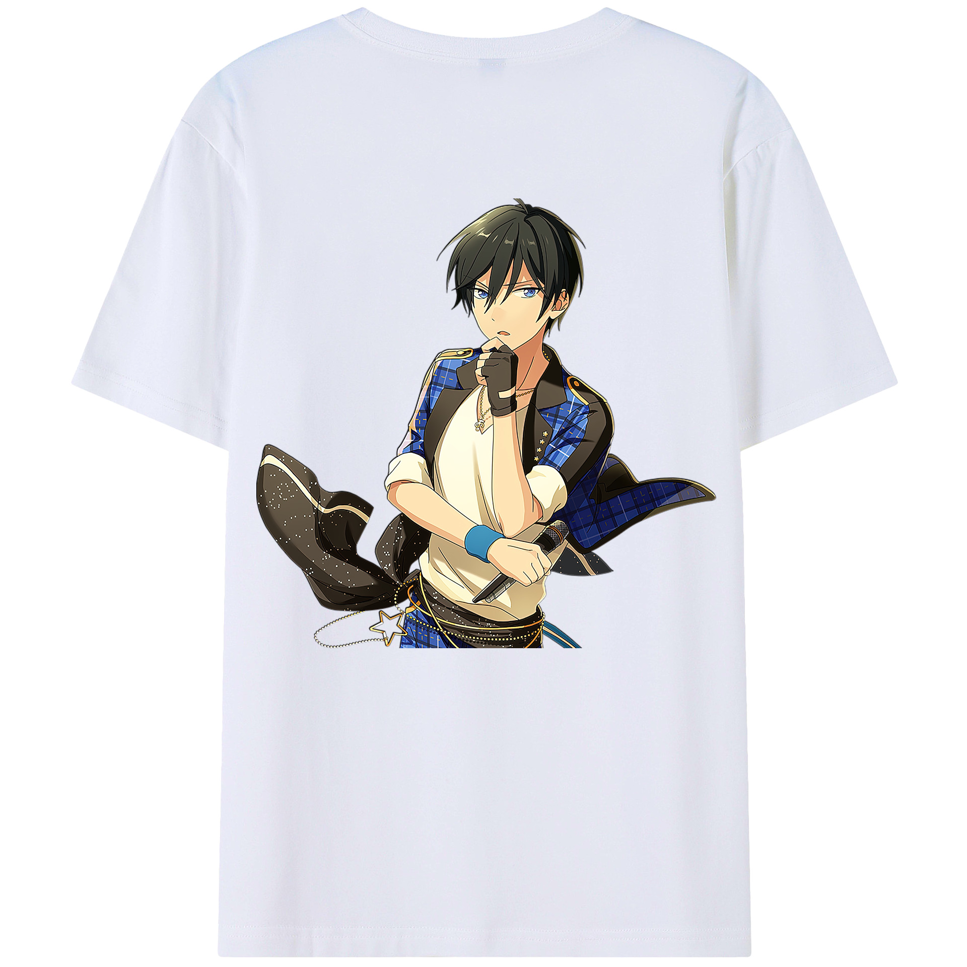 （画像用） あんさんぶるスターズ! Ensemble Stars 綿100％ メンズ半袖Tシャツ（バックプリント） 通気性