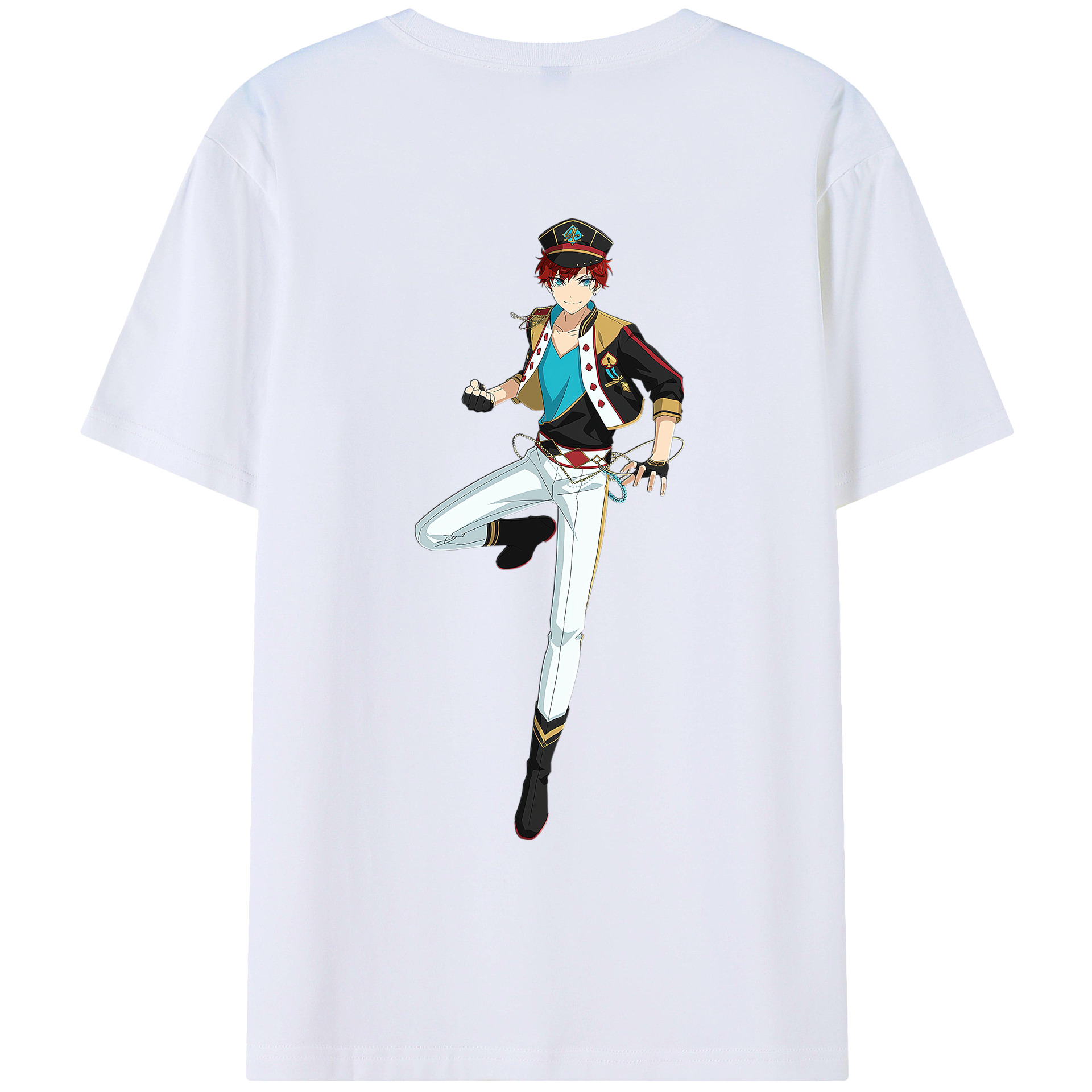 （画像用） あんさんぶるスターズ! Ensemble Stars 綿100％ メンズ半袖Tシャツ（バックプリント） 通気性