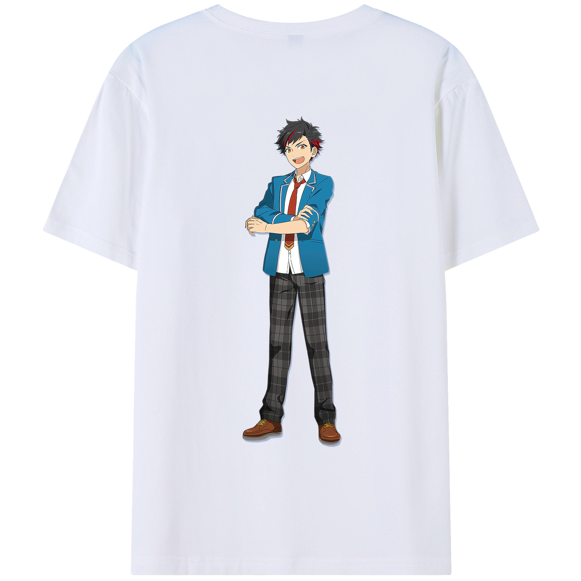 （画像用） あんさんぶるスターズ! Ensemble Stars 綿100％ メンズ半袖Tシャツ（バックプリント） 通気性