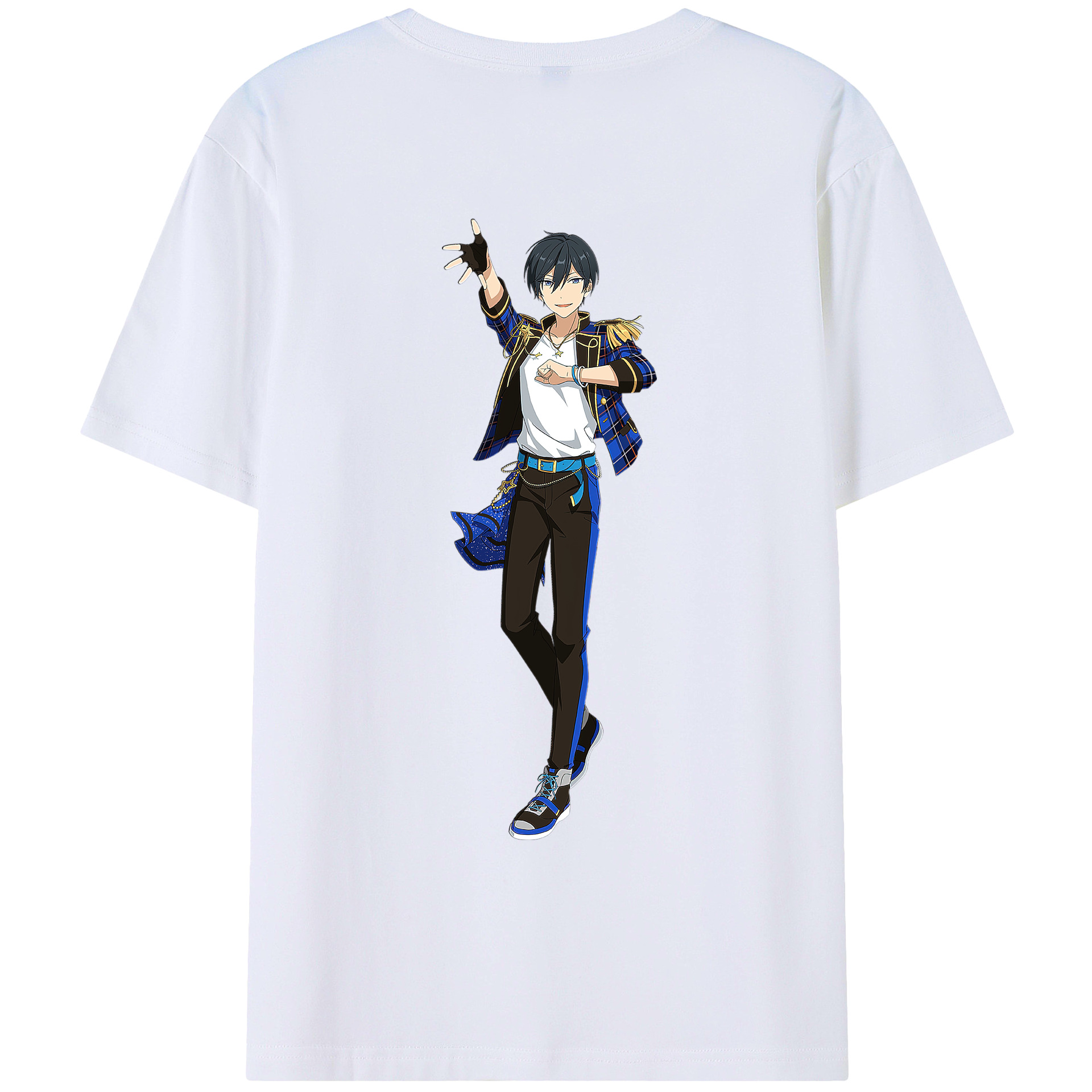 （画像用） あんさんぶるスターズ! Ensemble Stars 綿100％ メンズ半袖Tシャツ（バックプリント） 通気性