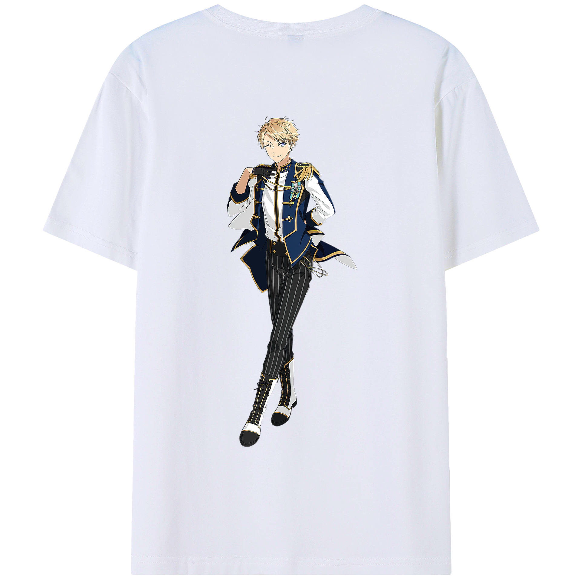（画像用） あんさんぶるスターズ! Ensemble Stars 綿100％ メンズ半袖Tシャツ（バックプリント） 通気性