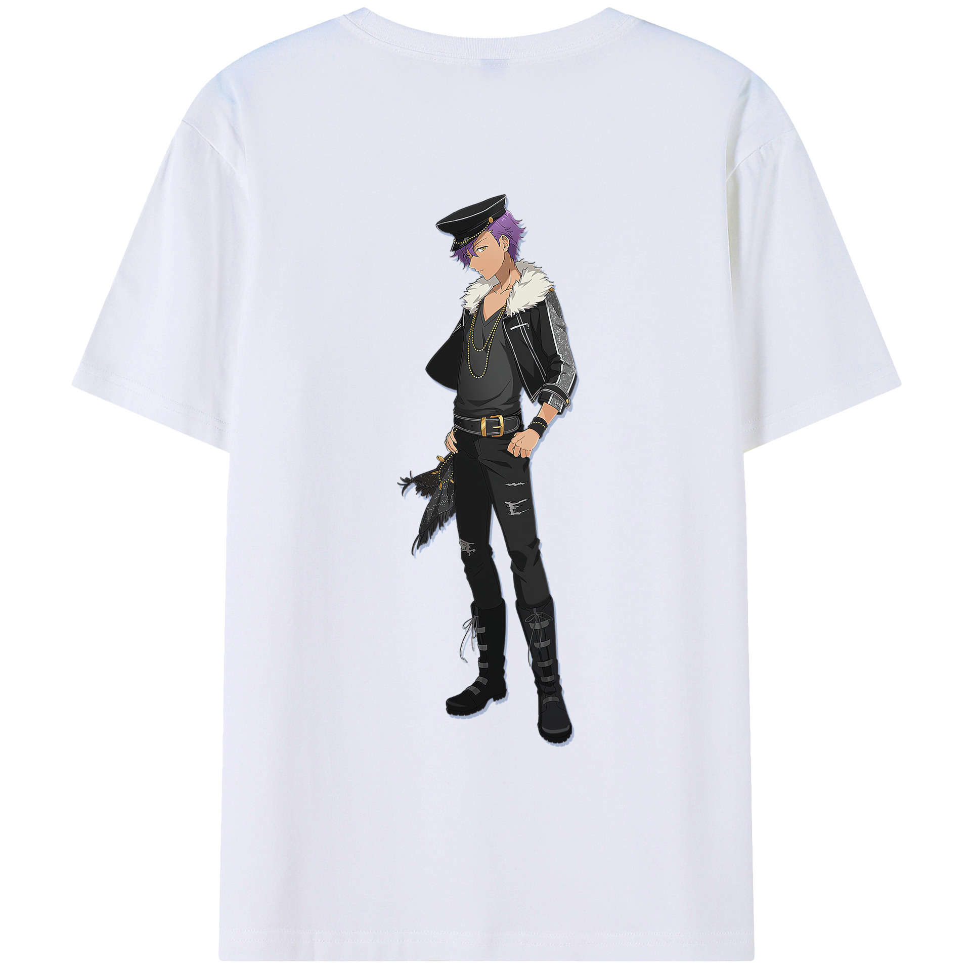 （画像用） あんさんぶるスターズ! Ensemble Stars 綿100％ メンズ半袖Tシャツ（バックプリント） 通気性