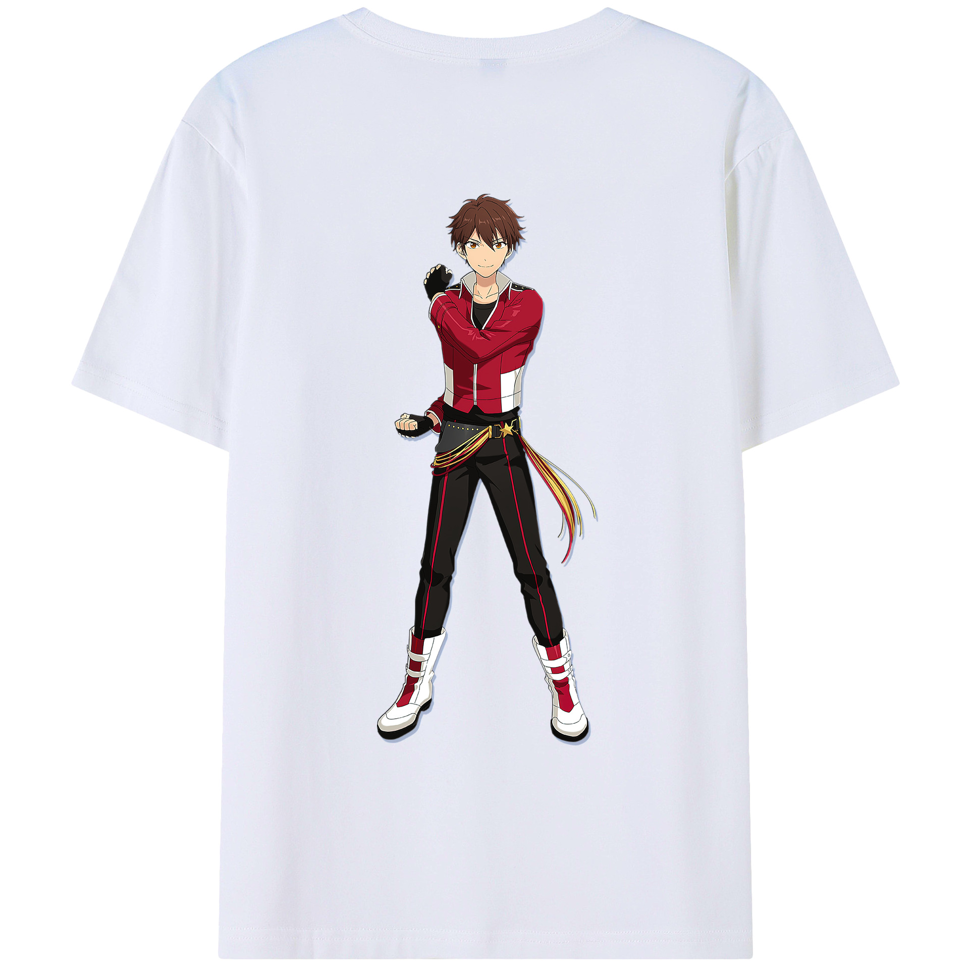 （画像用） あんさんぶるスターズ! Ensemble Stars 綿100％ メンズ半袖Tシャツ（バックプリント） 通気性