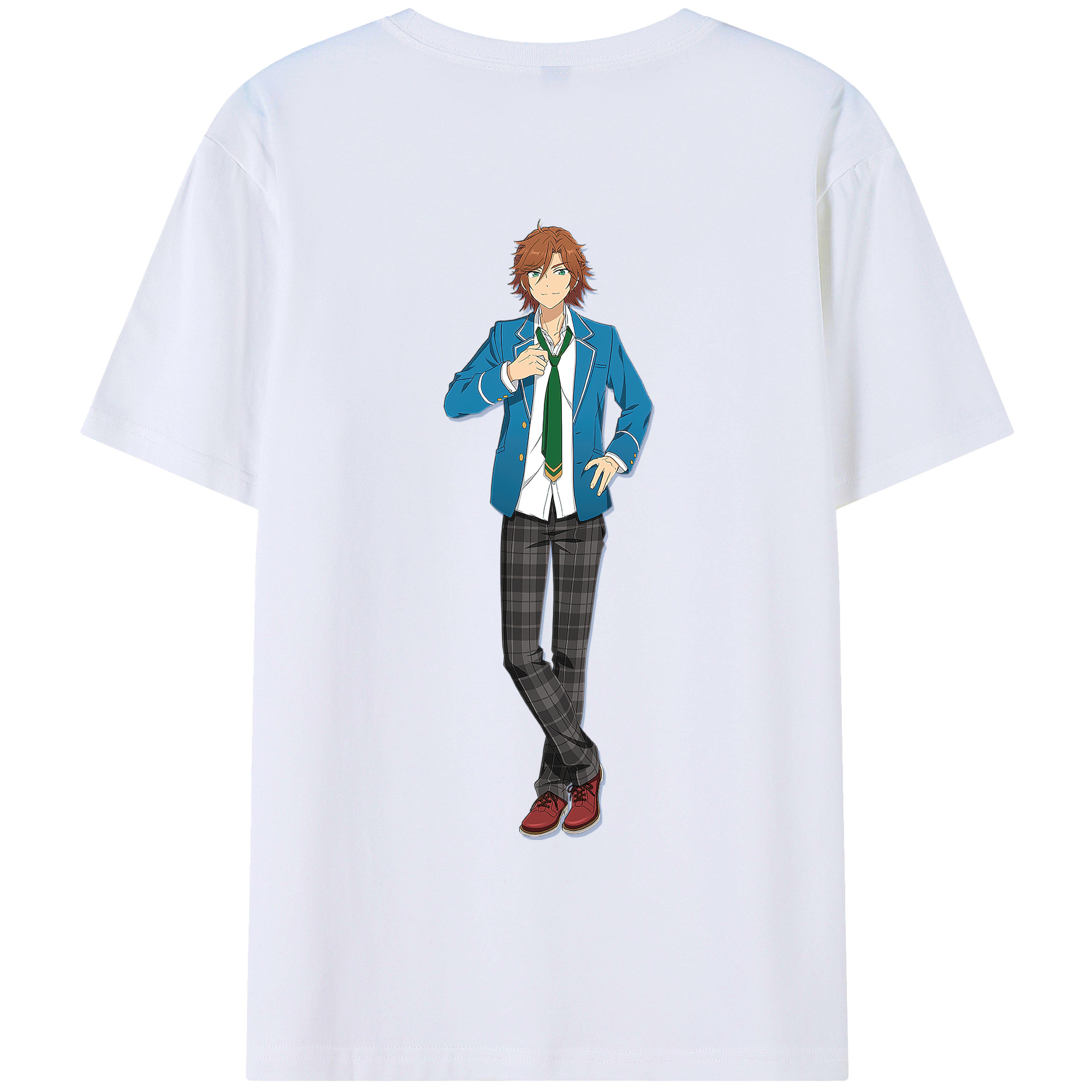 （画像用） あんさんぶるスターズ! Ensemble Stars 綿100％ メンズ半袖Tシャツ（バックプリント） 通気性