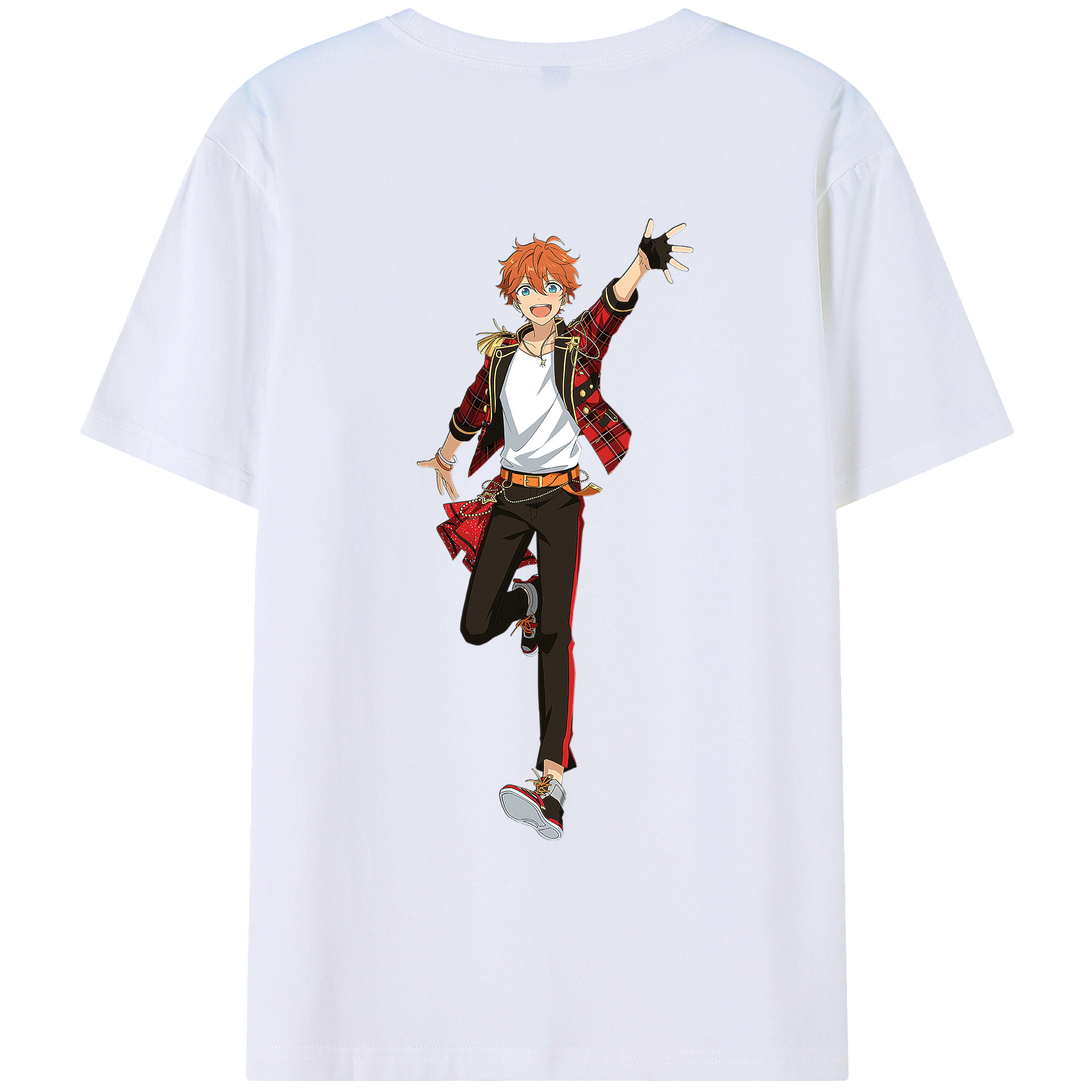 （画像用） あんさんぶるスターズ! Ensemble Stars 綿100％ メンズ半袖Tシャツ（バックプリント） 通気性