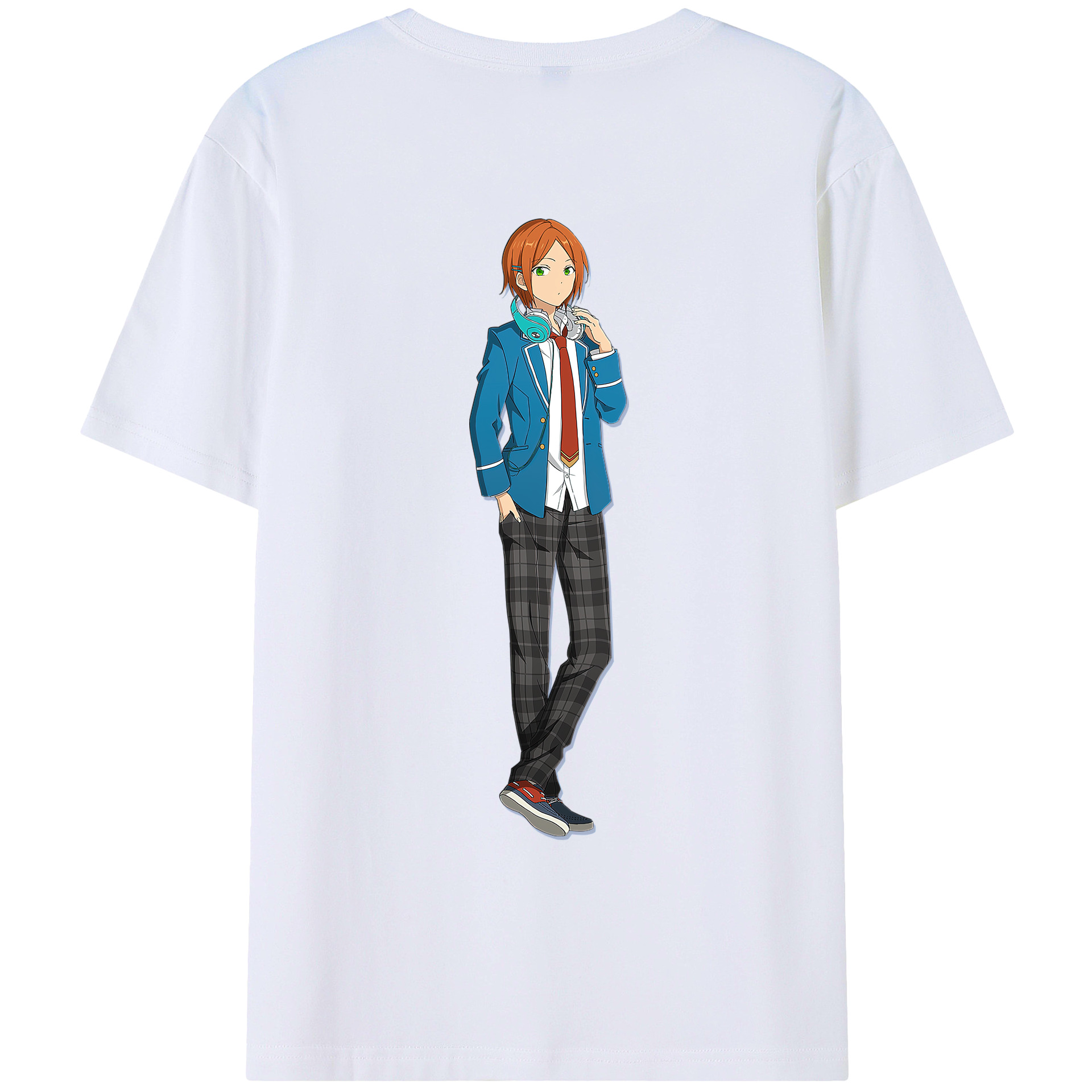 （画像用） あんさんぶるスターズ! Ensemble Stars 綿100％ メンズ半袖Tシャツ（バックプリント） 通気性