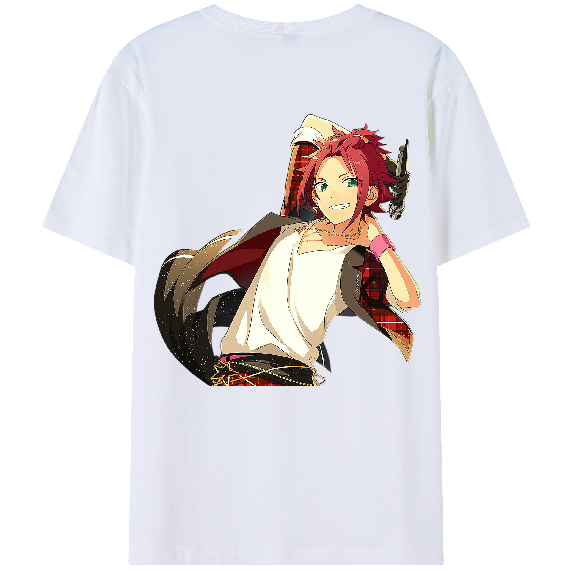 （画像用） あんさんぶるスターズ! Ensemble Stars 綿100％ メンズ半袖Tシャツ（バックプリント） 通気性