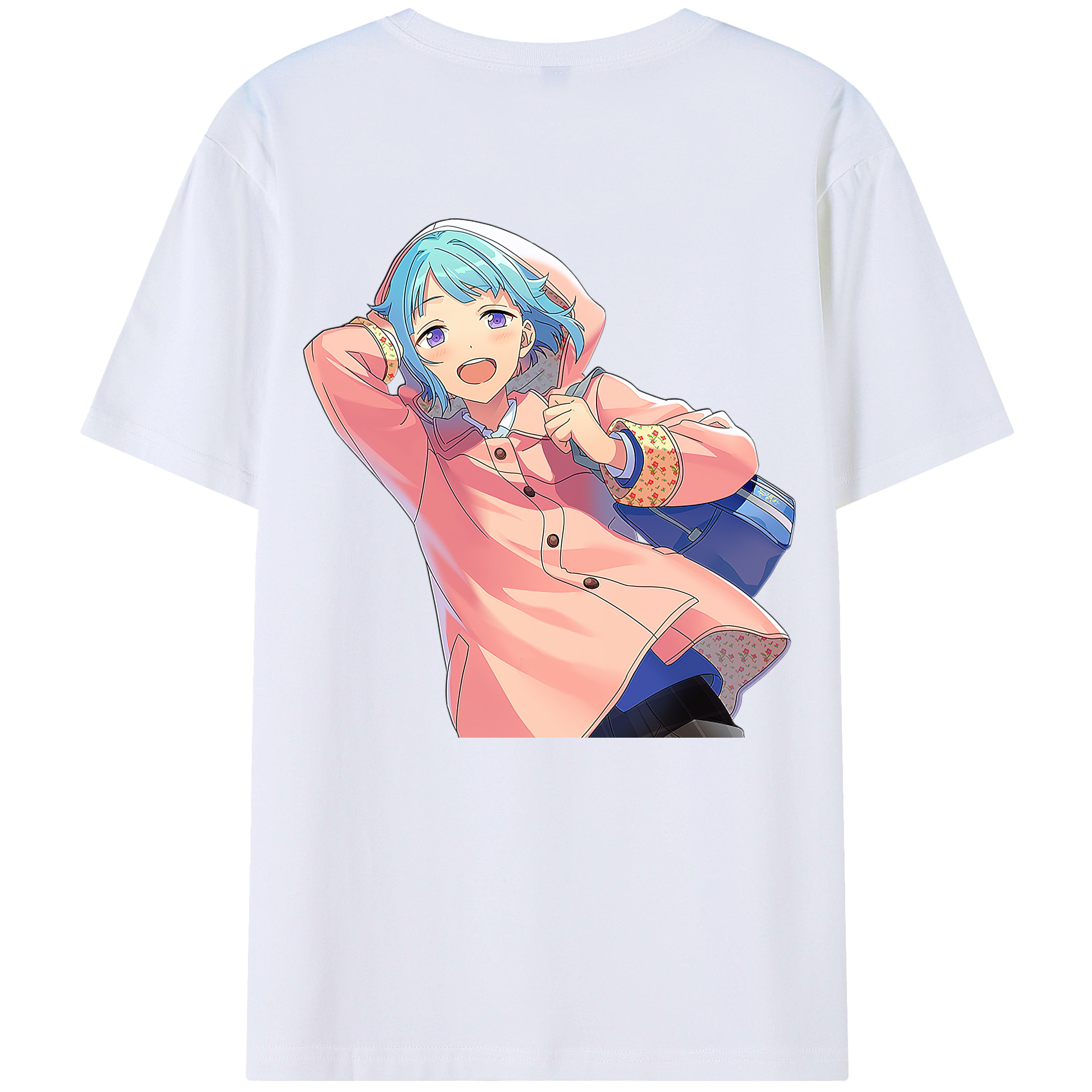 （画像用） あんさんぶるスターズ! Ensemble Stars 綿100％ メンズ半袖Tシャツ（バックプリント） 通気性