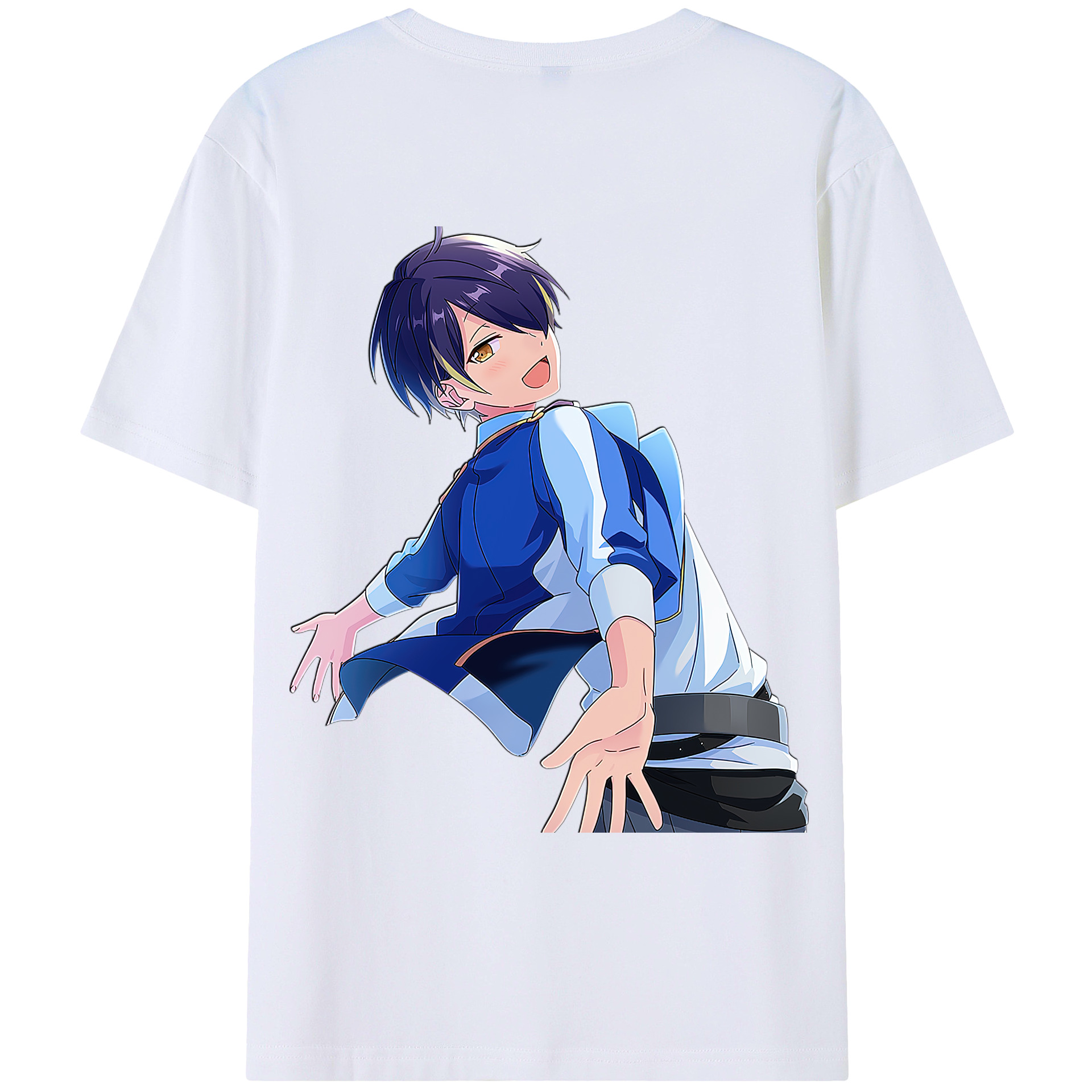 （画像用） あんさんぶるスターズ! Ensemble Stars 綿100％ メンズ半袖Tシャツ（バックプリント） 通気性