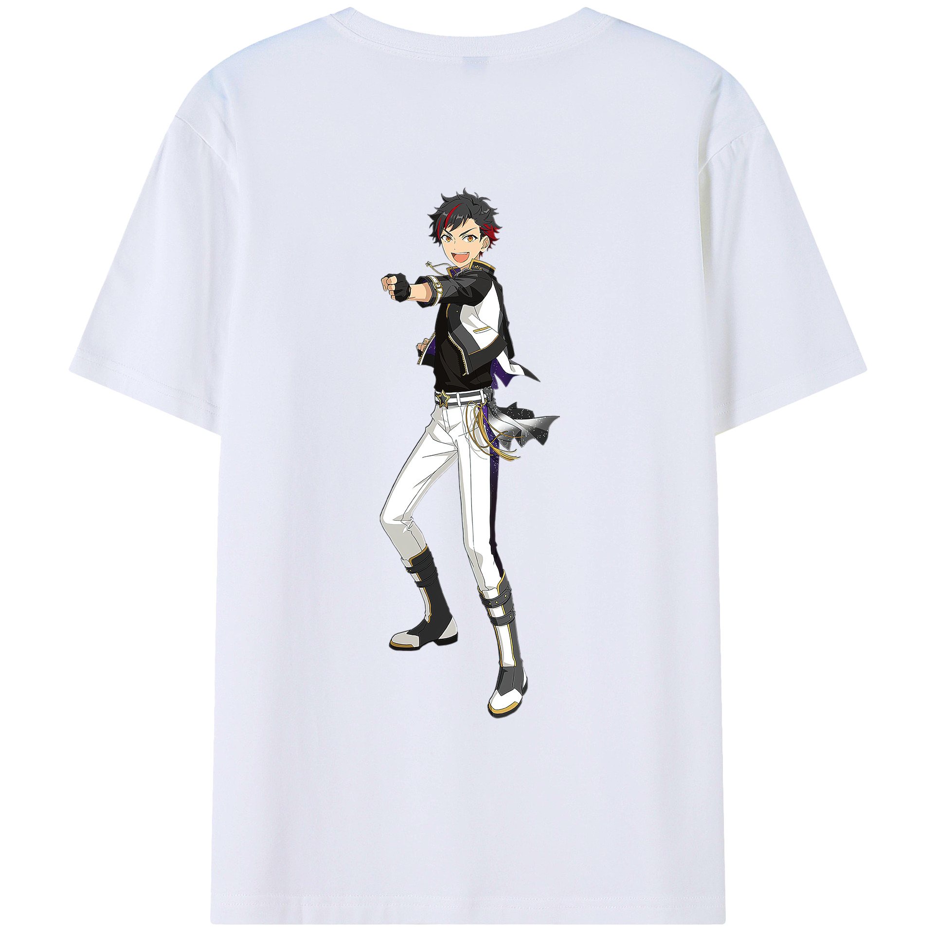 （画像用） あんさんぶるスターズ! Ensemble Stars 綿100％ メンズ半袖Tシャツ（バックプリント） 通気性