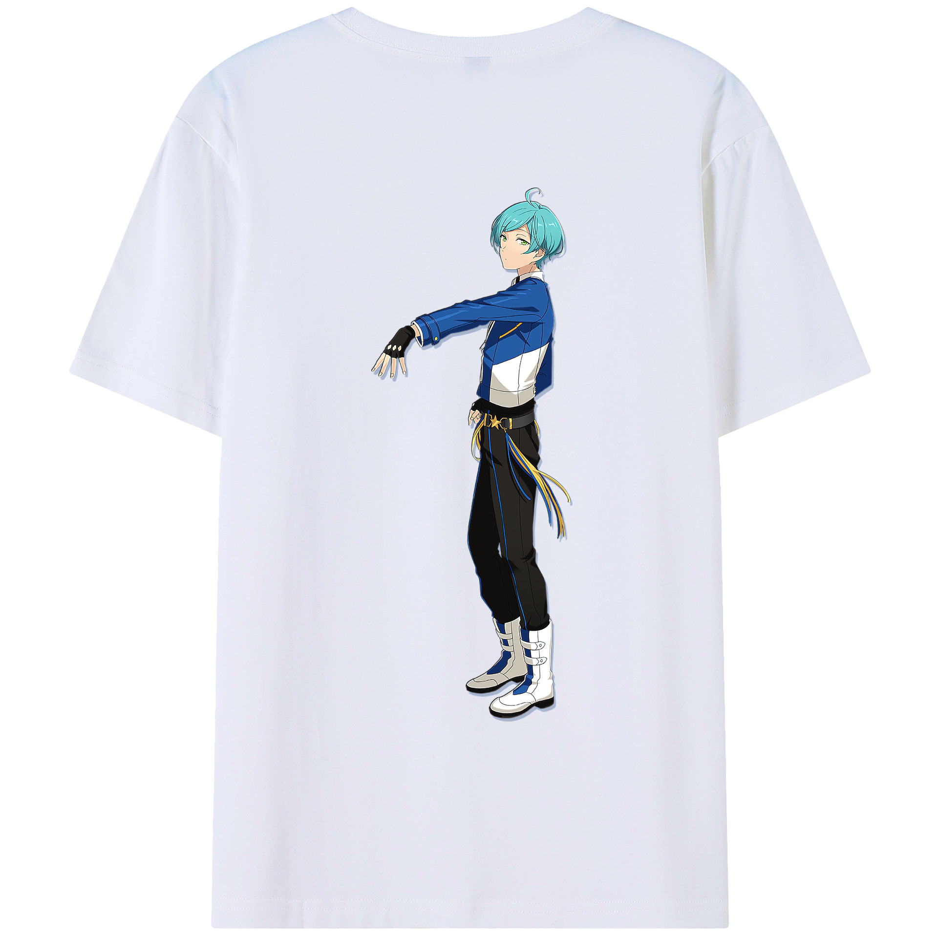 （画像用） あんさんぶるスターズ! Ensemble Stars 綿100％ メンズ半袖Tシャツ（バックプリント） 通気性