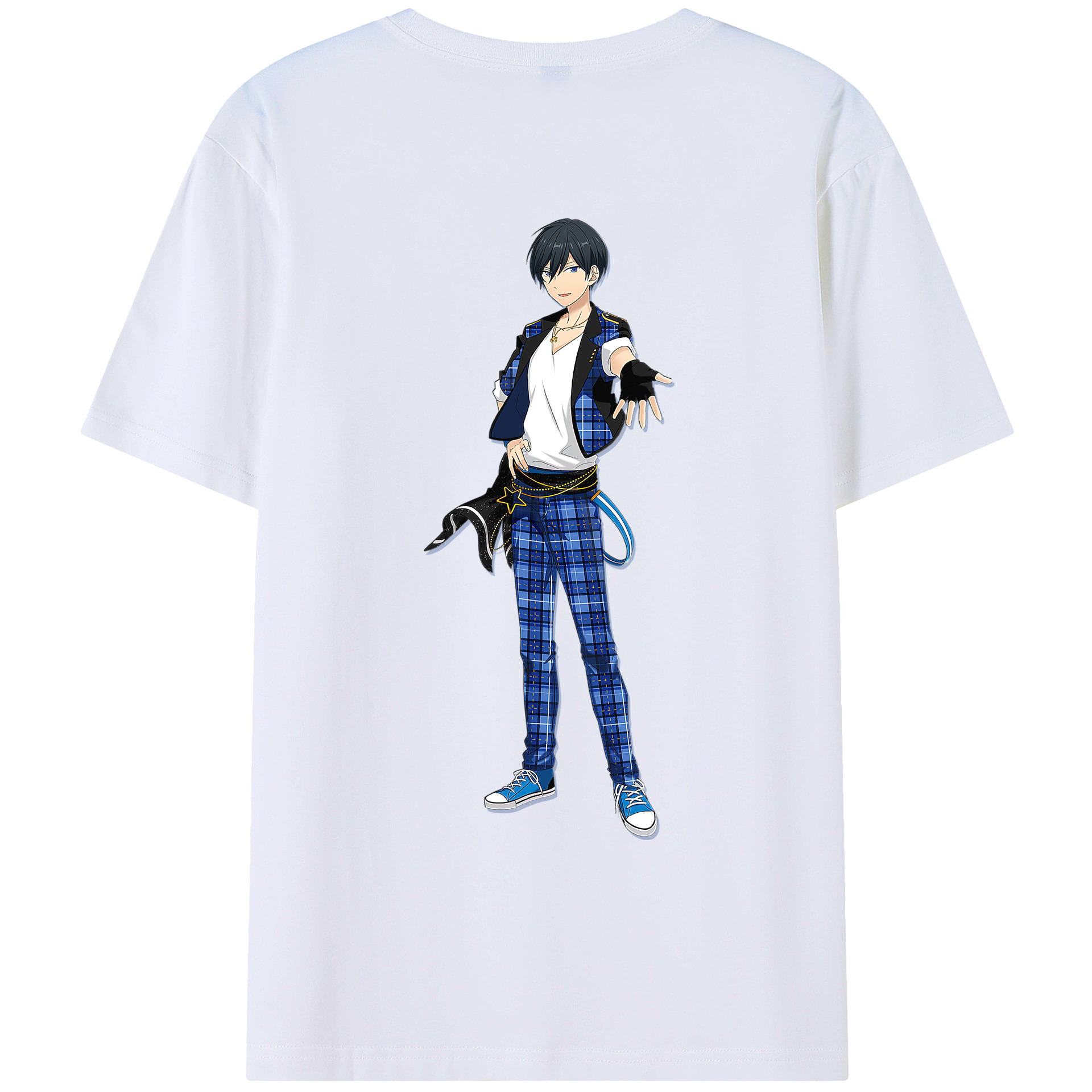 （画像用） あんさんぶるスターズ! Ensemble Stars 綿100％ メンズ半袖Tシャツ（バックプリント） 通気性