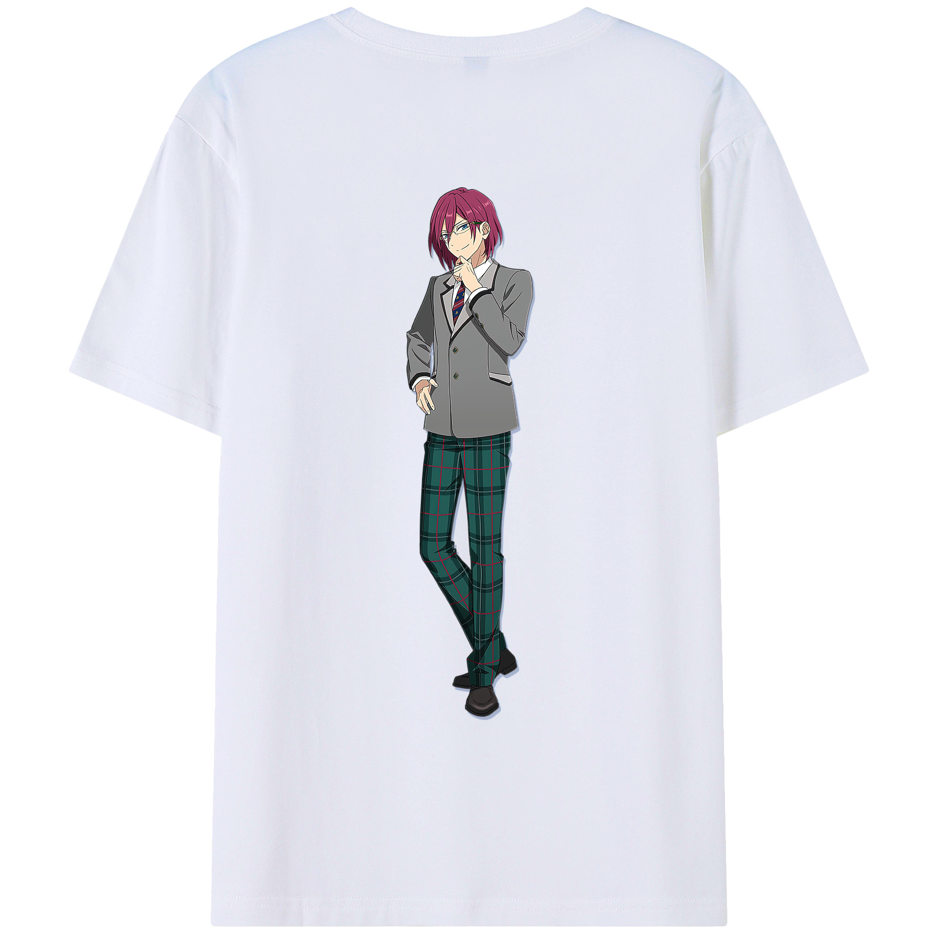 （画像用） あんさんぶるスターズ! Ensemble Stars 綿100％ メンズ半袖Tシャツ（バックプリント） 通気性