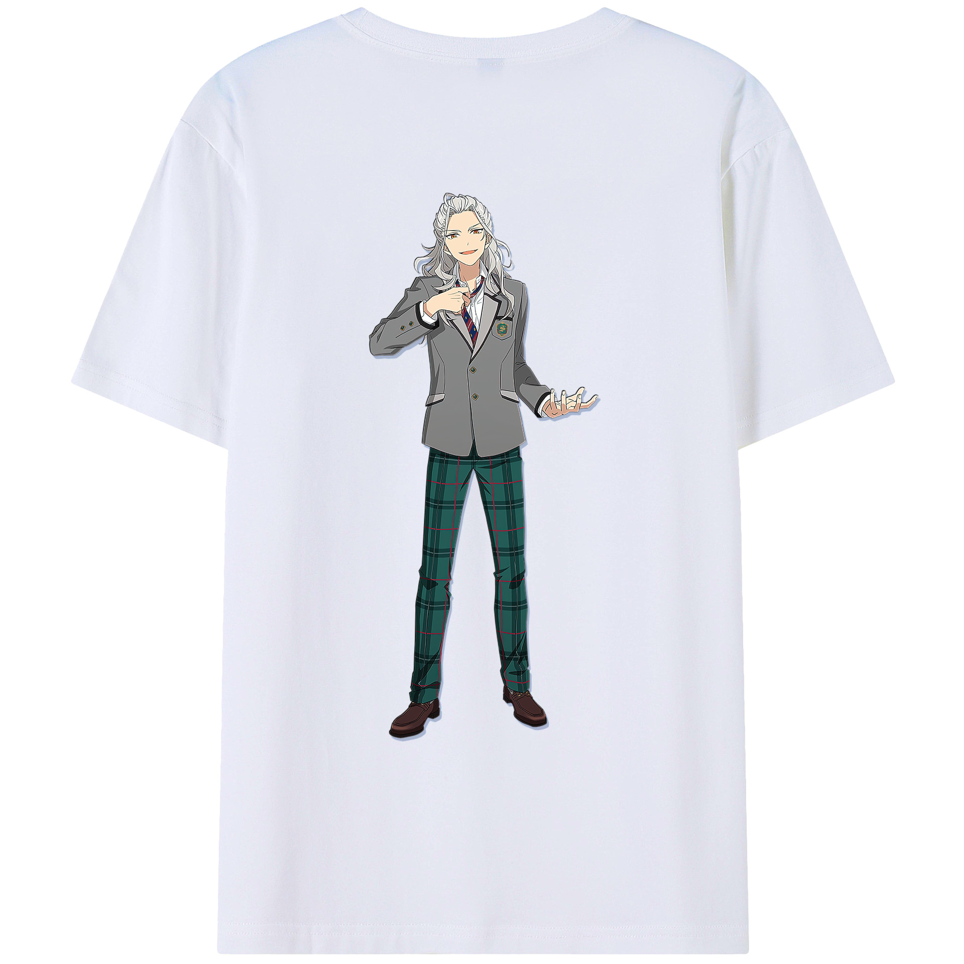 （画像用） あんさんぶるスターズ! Ensemble Stars 綿100％ メンズ半袖Tシャツ（バックプリント） 通気性