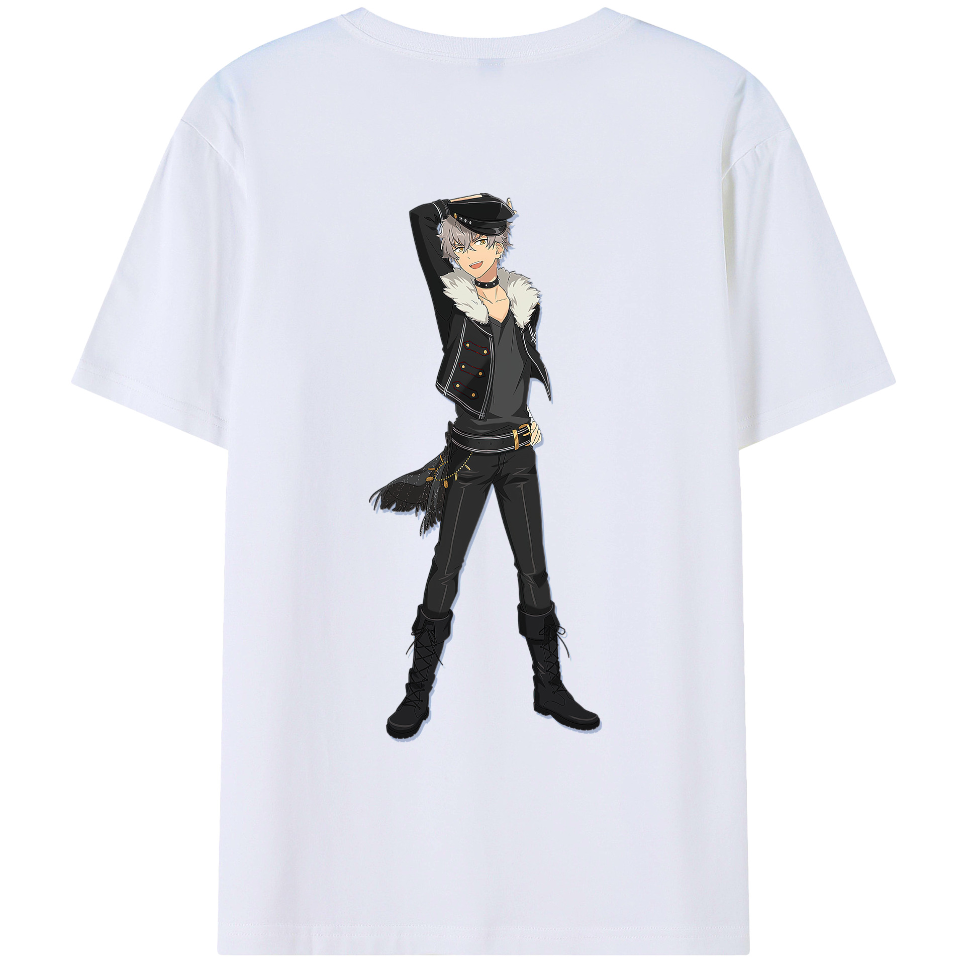 （画像用） あんさんぶるスターズ! Ensemble Stars 綿100％ メンズ半袖Tシャツ（バックプリント） 通気性