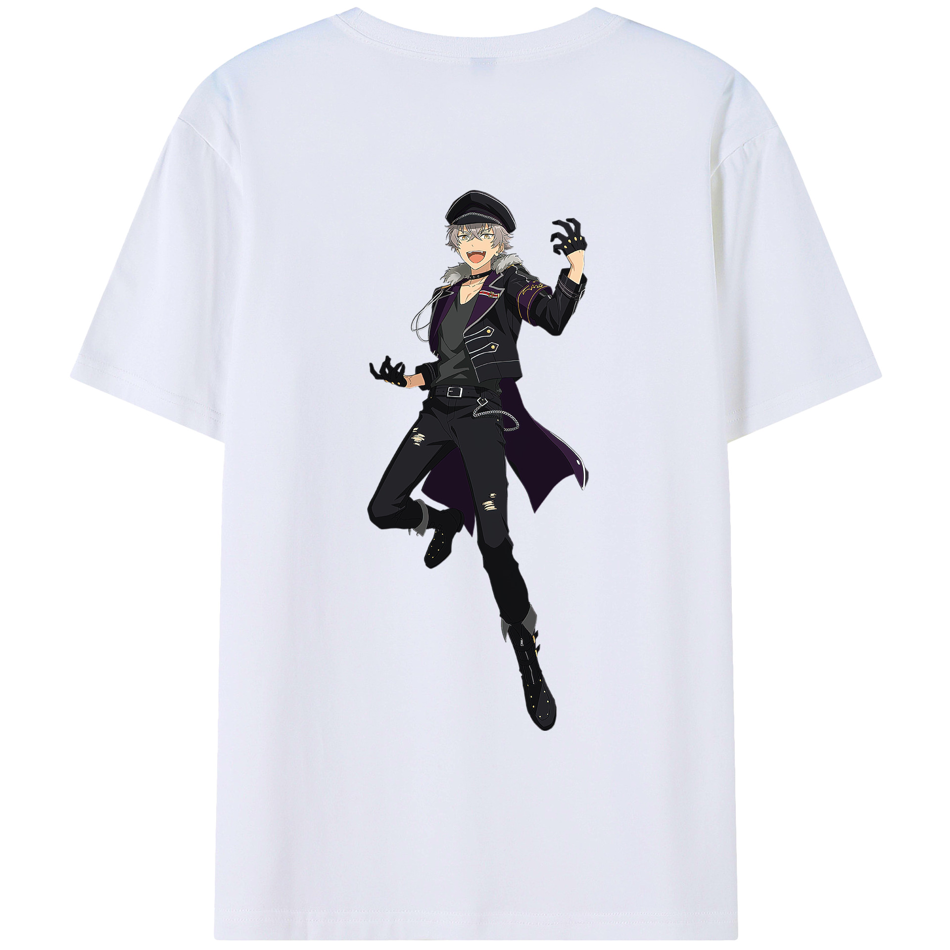 （画像用） あんさんぶるスターズ! Ensemble Stars 綿100％ メンズ半袖Tシャツ（バックプリント） 通気性