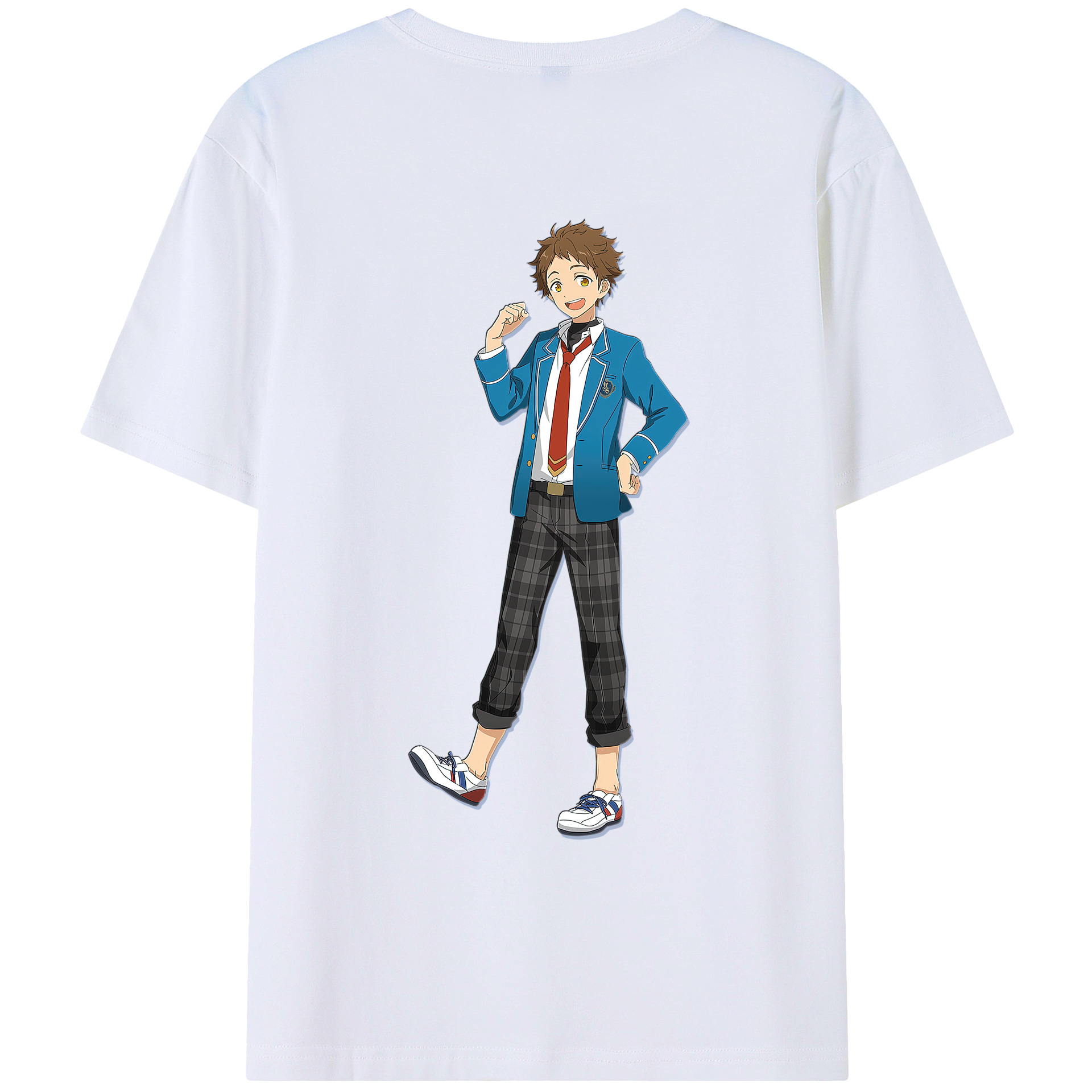 （画像用） あんさんぶるスターズ! Ensemble Stars 綿100％ メンズ半袖Tシャツ（バックプリント） 通気性