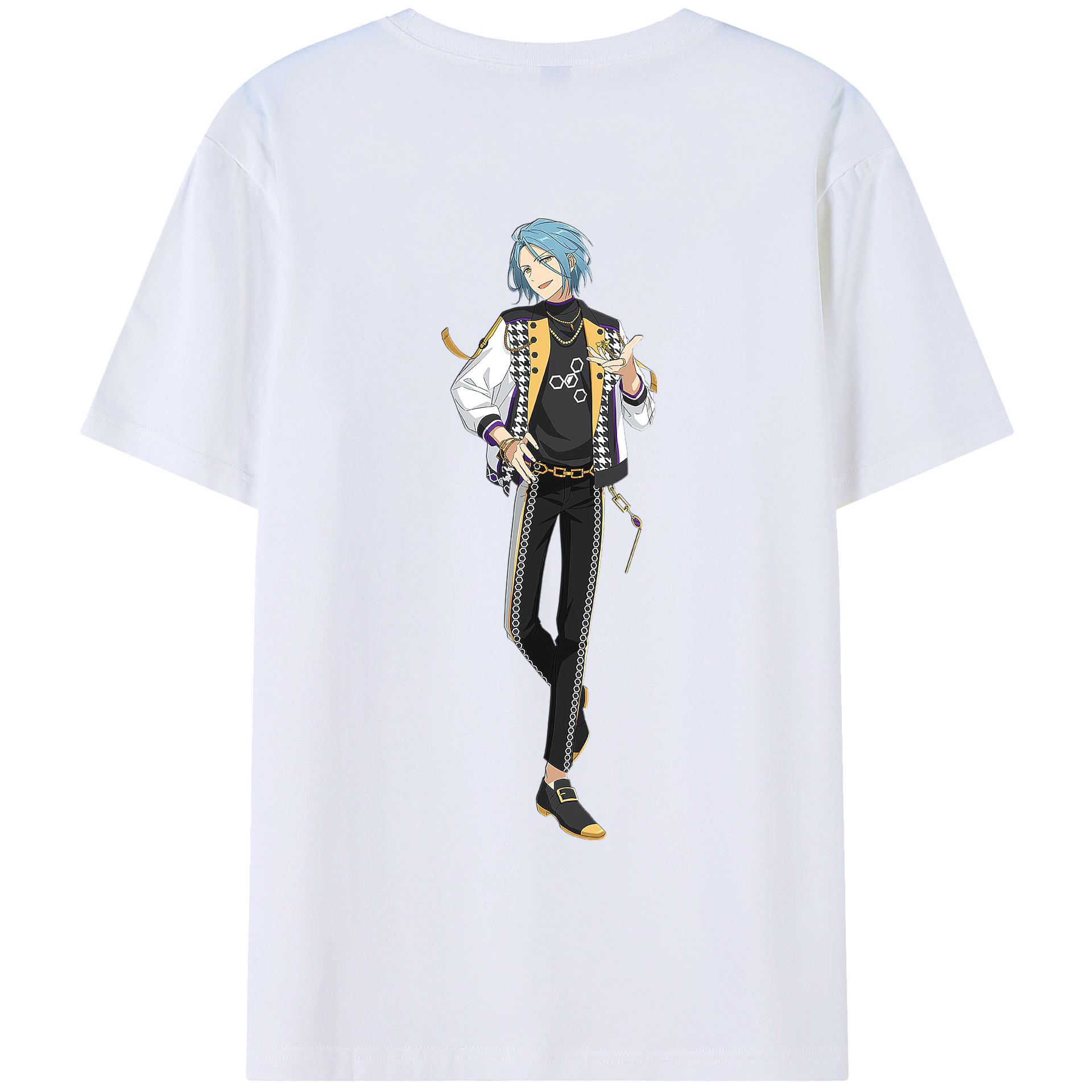 （画像用） あんさんぶるスターズ! Ensemble Stars 綿100％ メンズ半袖Tシャツ（バックプリント） 通気性