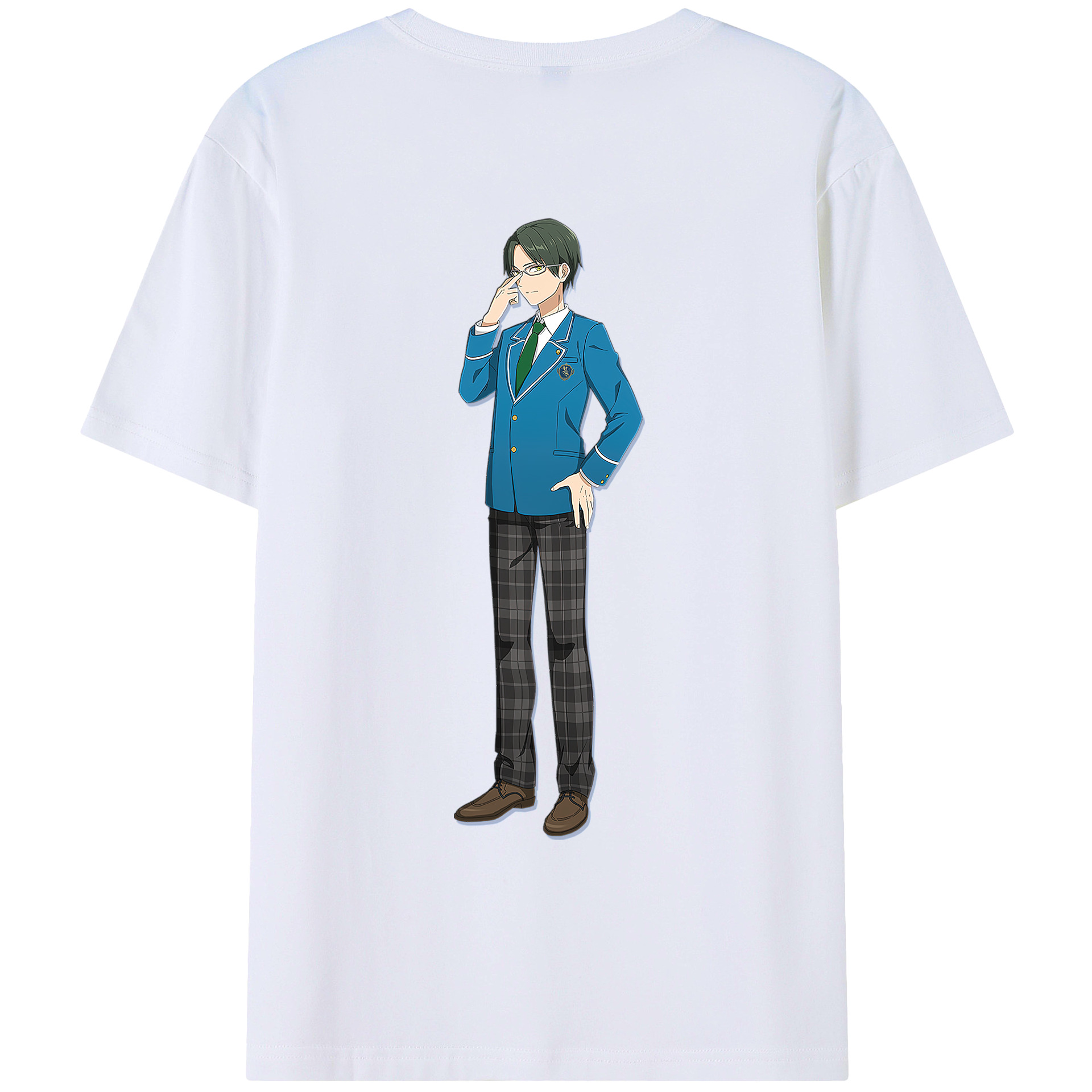 （画像用） あんさんぶるスターズ! Ensemble Stars 綿100％ メンズ半袖Tシャツ（バックプリント） 通気性