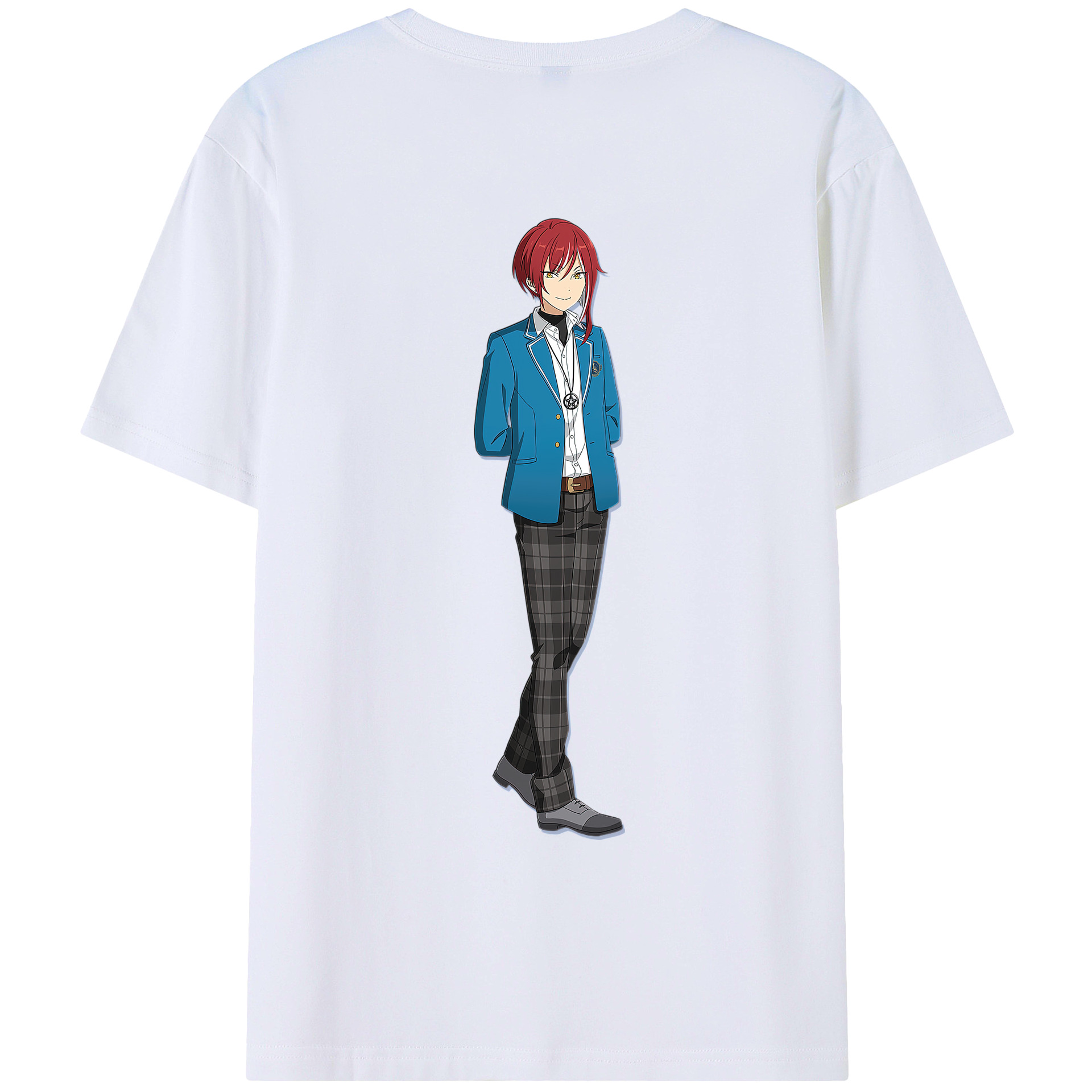 （画像用） あんさんぶるスターズ! Ensemble Stars 綿100％ メンズ半袖Tシャツ（バックプリント） 通気性
