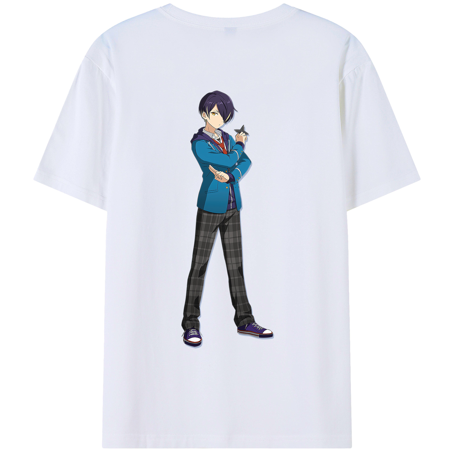 （画像用） あんさんぶるスターズ! Ensemble Stars 綿100％ メンズ半袖Tシャツ（バックプリント） 通気性