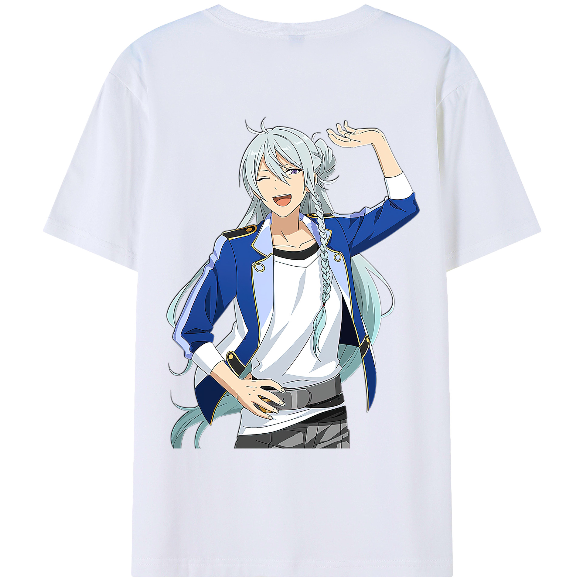 （画像用） あんさんぶるスターズ! Ensemble Stars 綿100％ メンズ半袖Tシャツ（バックプリント） 通気性