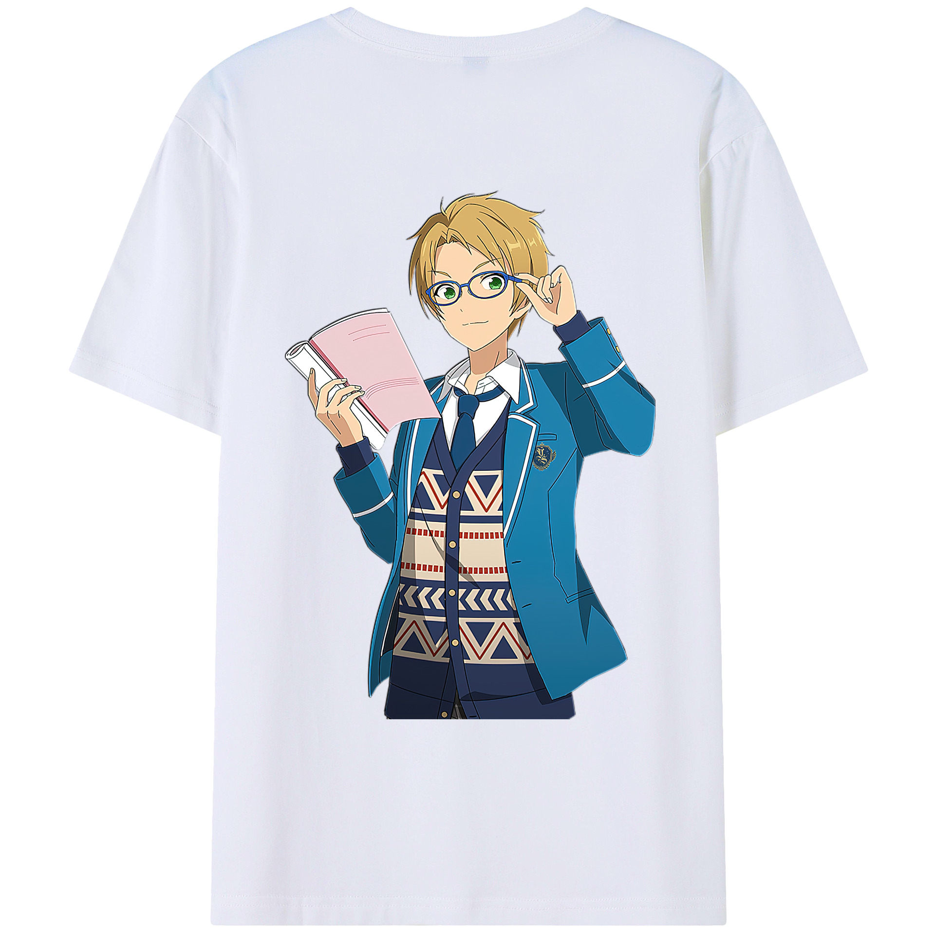 （画像用） あんさんぶるスターズ! Ensemble Stars 綿100％ メンズ半袖Tシャツ（バックプリント） 通気性