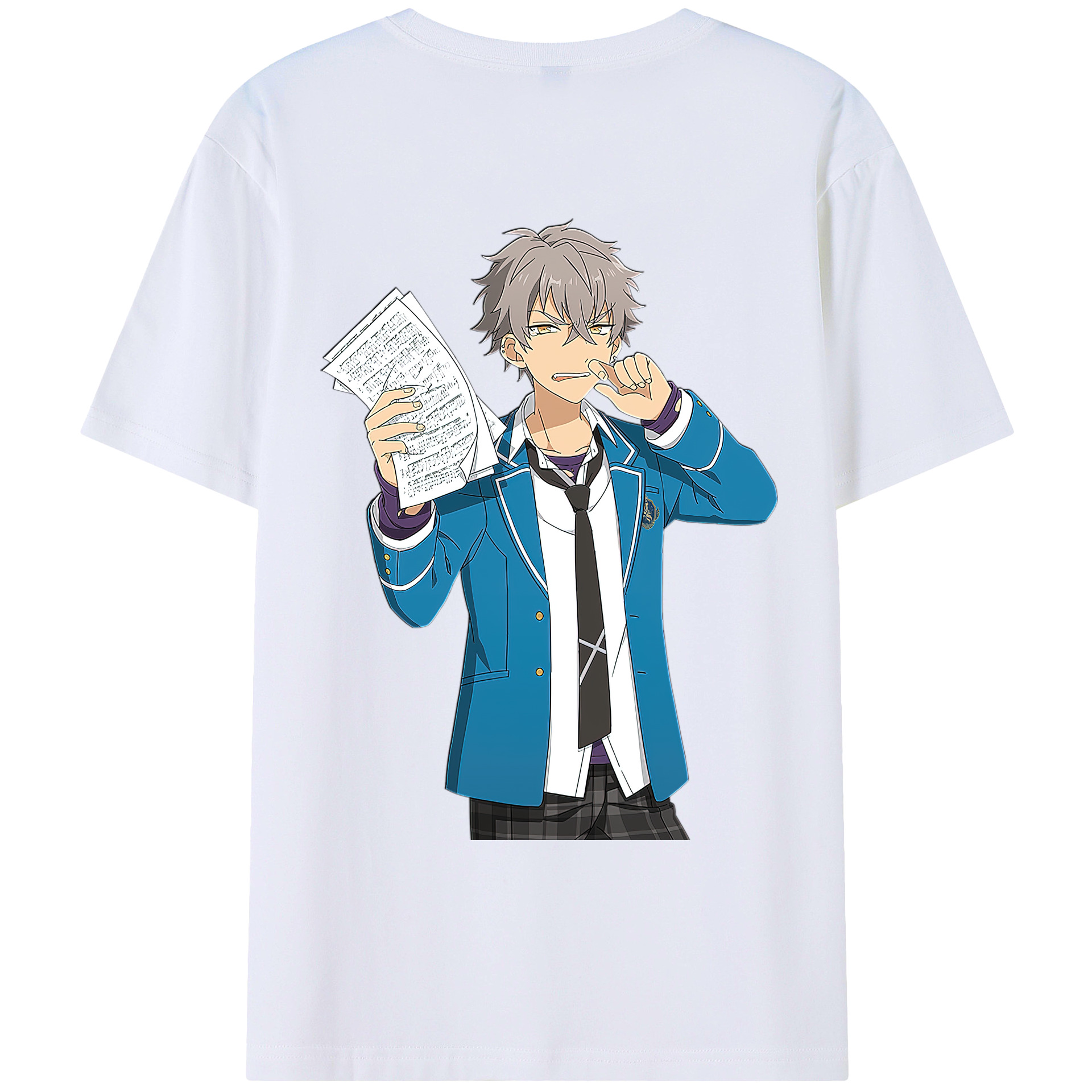 （画像用） あんさんぶるスターズ! Ensemble Stars 綿100％ メンズ半袖Tシャツ（バックプリント） 通気性